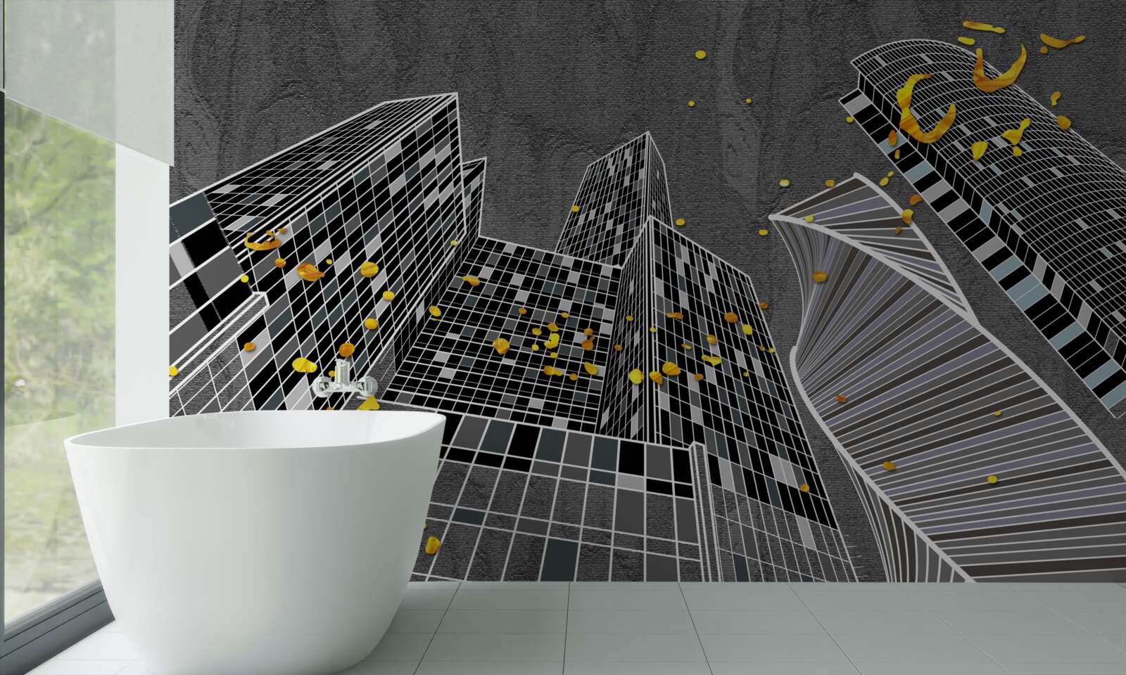 Fotobehang stedelijke architectuur in geometrische stijl