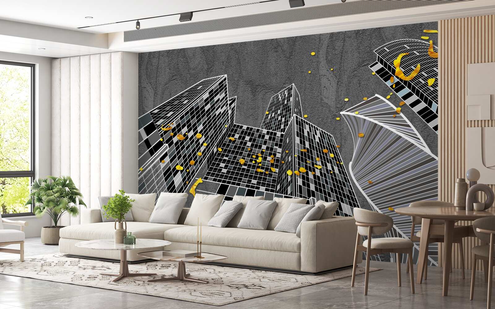 Fotobehang stedelijke architectuur in geometrische stijl