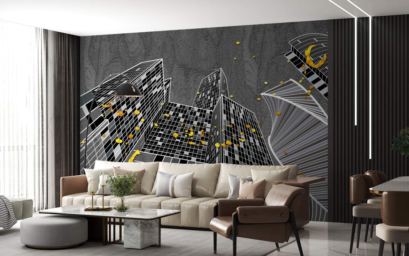 Fotobehang stedelijke architectuur in geometrische stijl