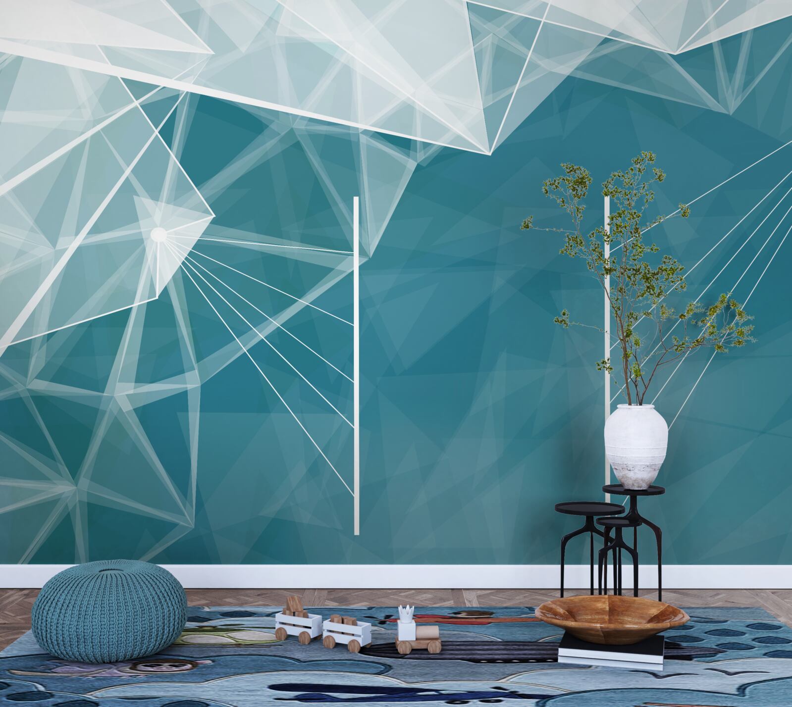 Fotobehang toppen van besneeuwde bergen