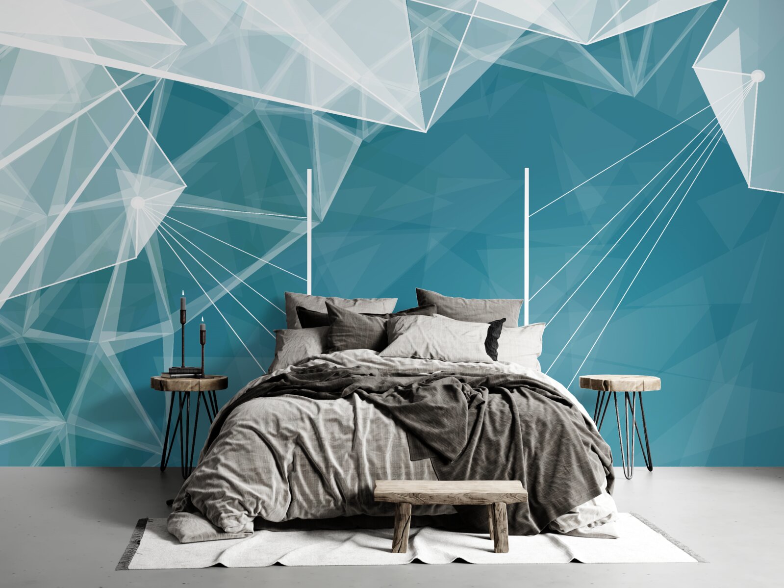 Fotobehang toppen van besneeuwde bergen