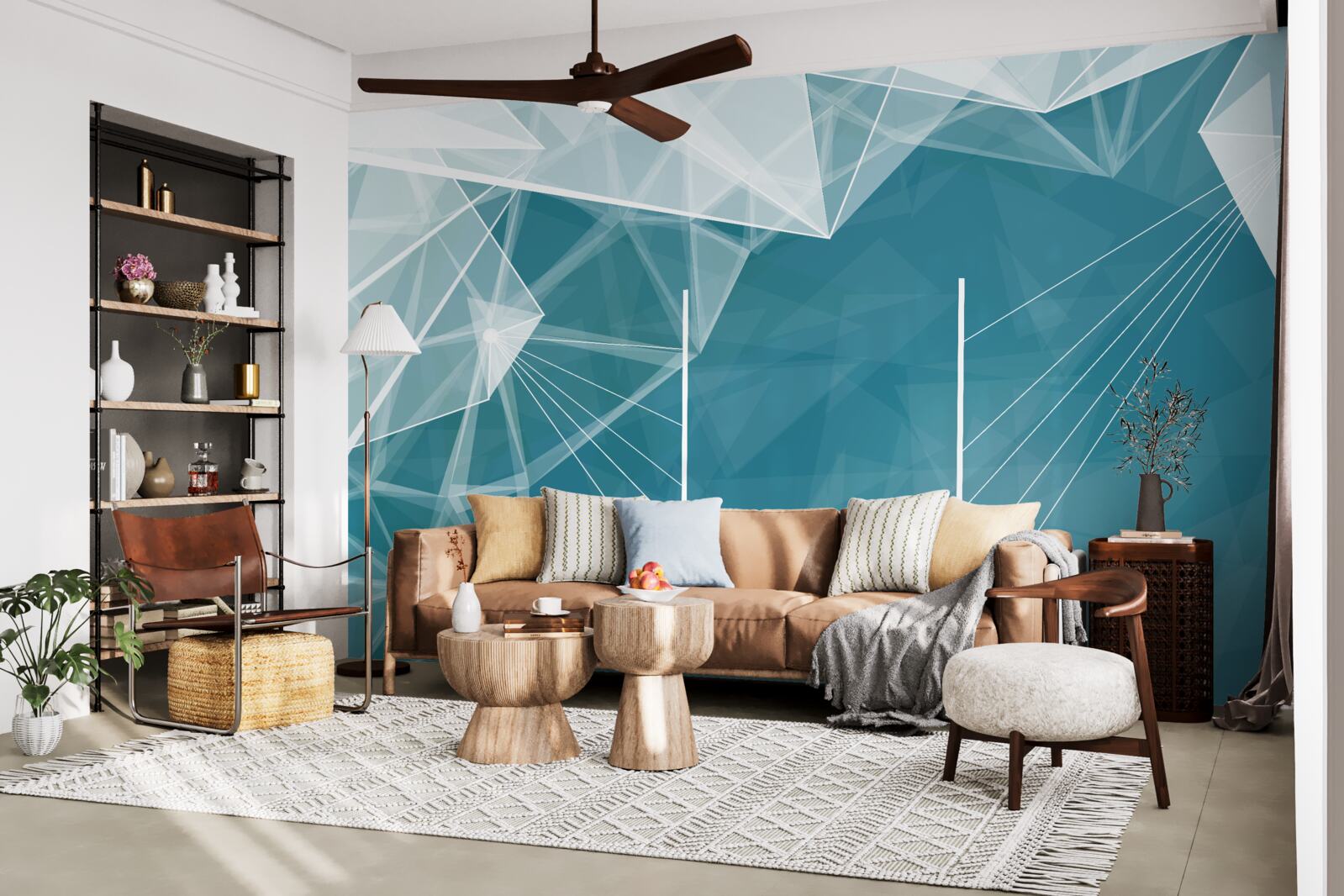 Fotobehang toppen van besneeuwde bergen