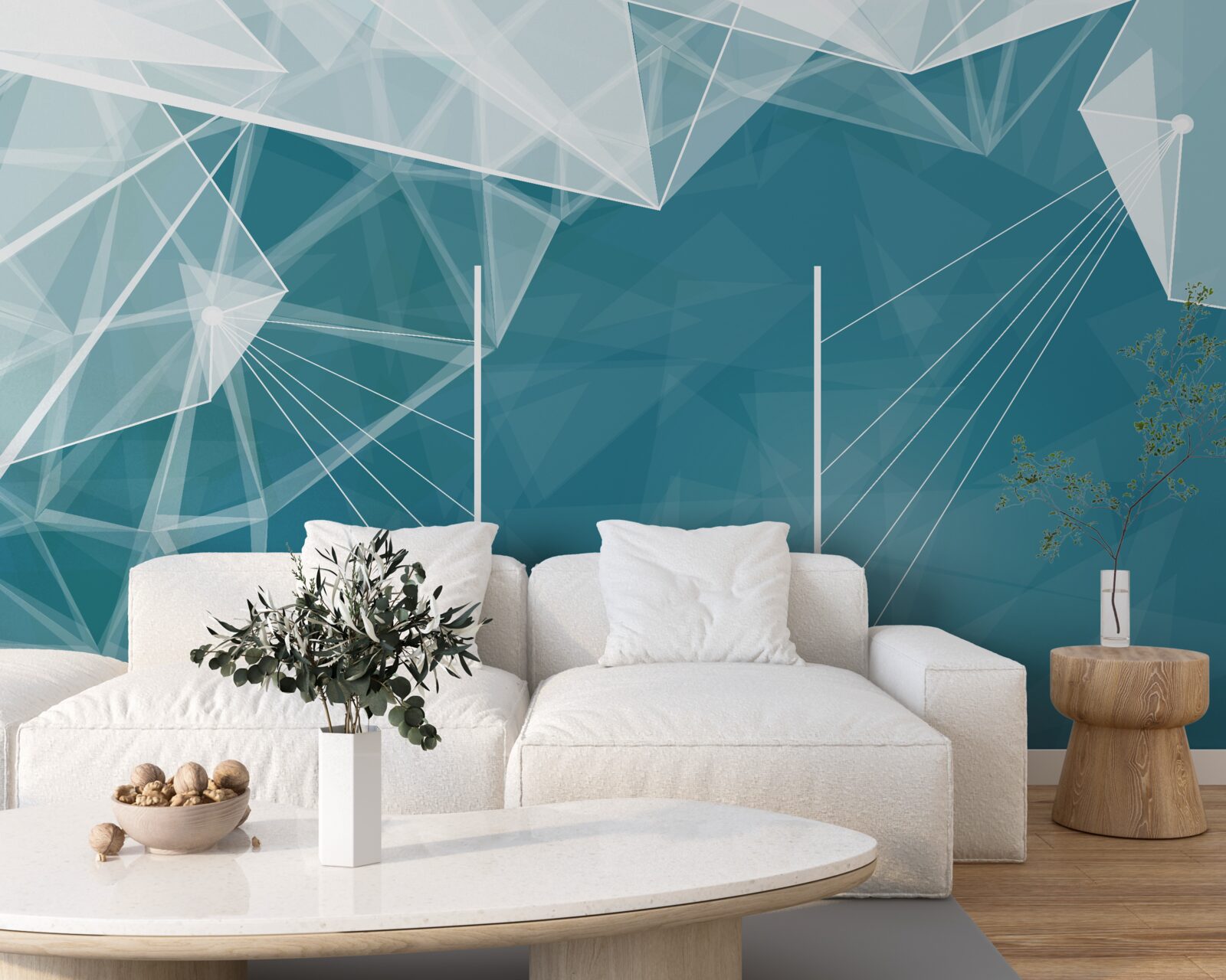 Fotobehang toppen van besneeuwde bergen