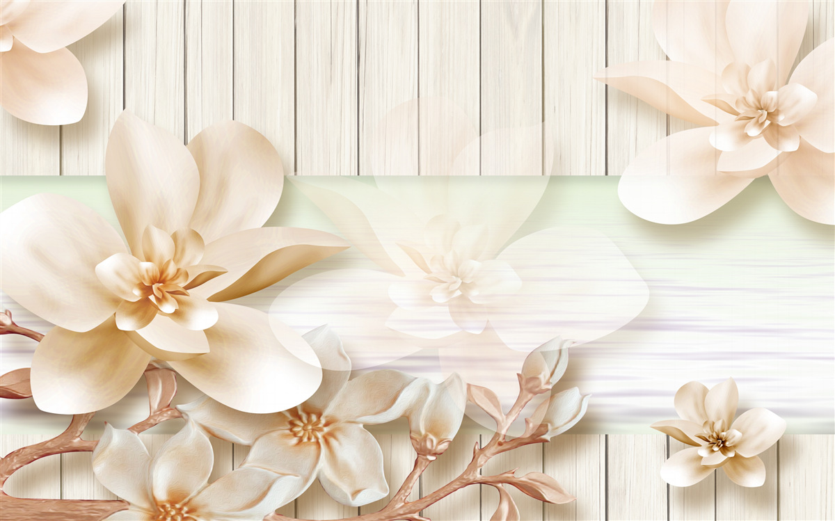 Fotobehang heldere donutperziken op een sneeuwwitte dansvloer