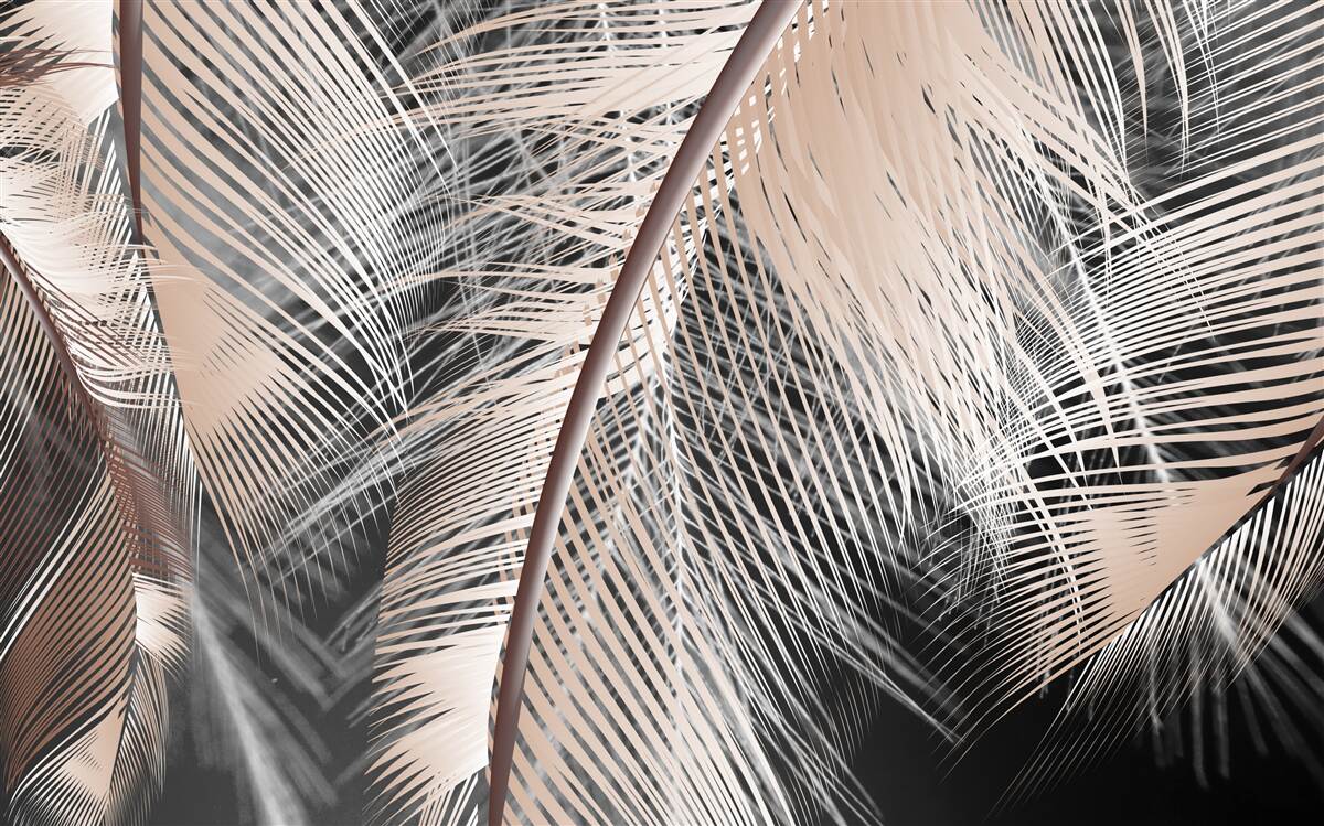 Fotobehang gedetailleerd veerbeeld