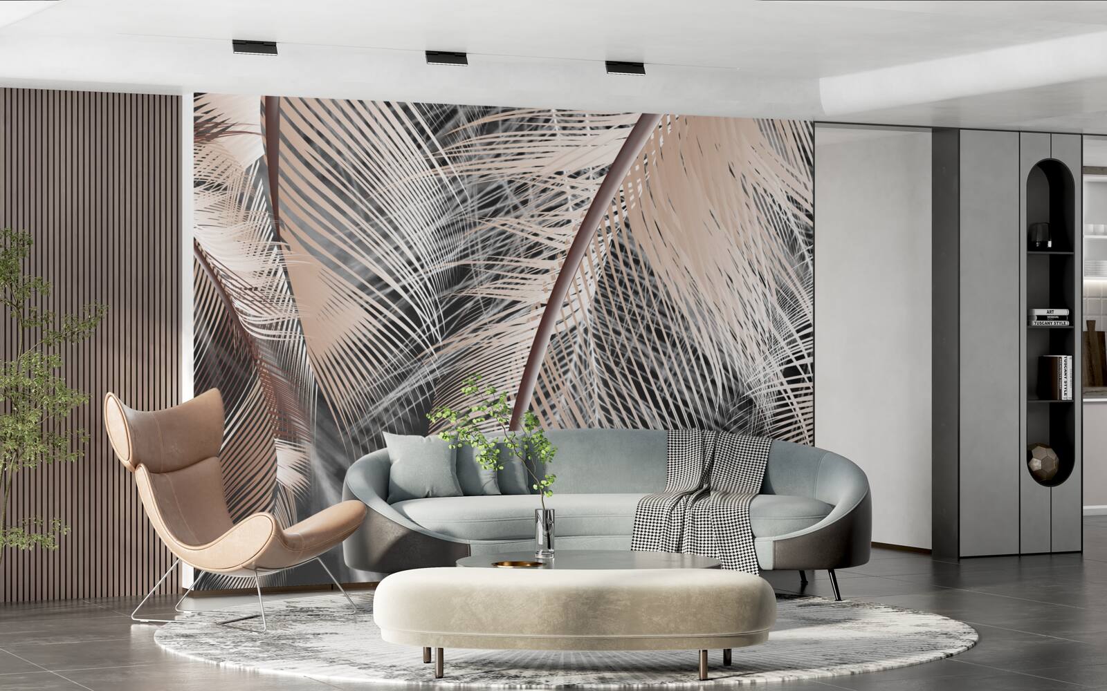 Fotobehang gedetailleerd veerbeeld