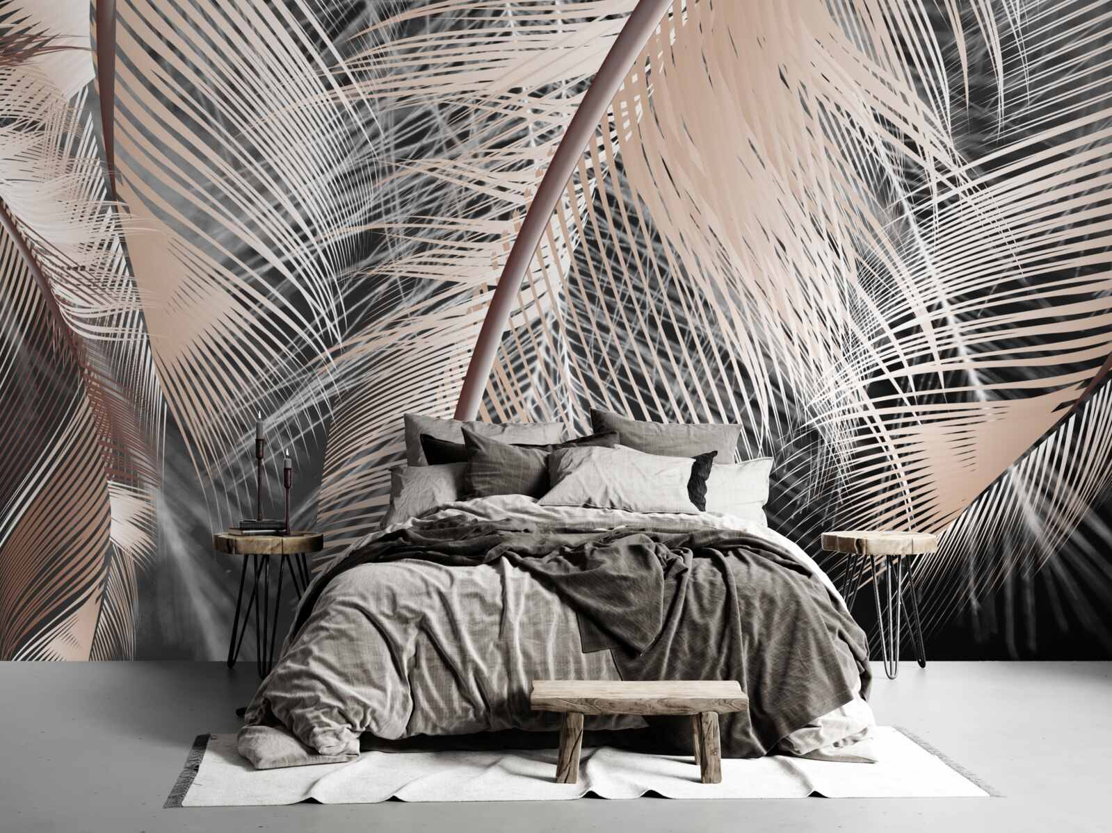 Fotobehang gedetailleerd veerbeeld