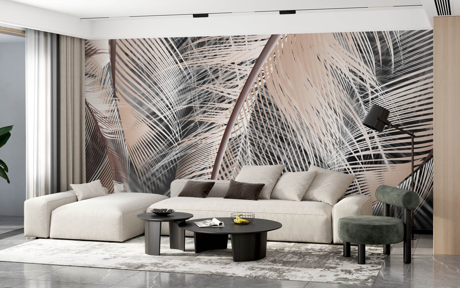 Fotobehang gedetailleerd veerbeeld