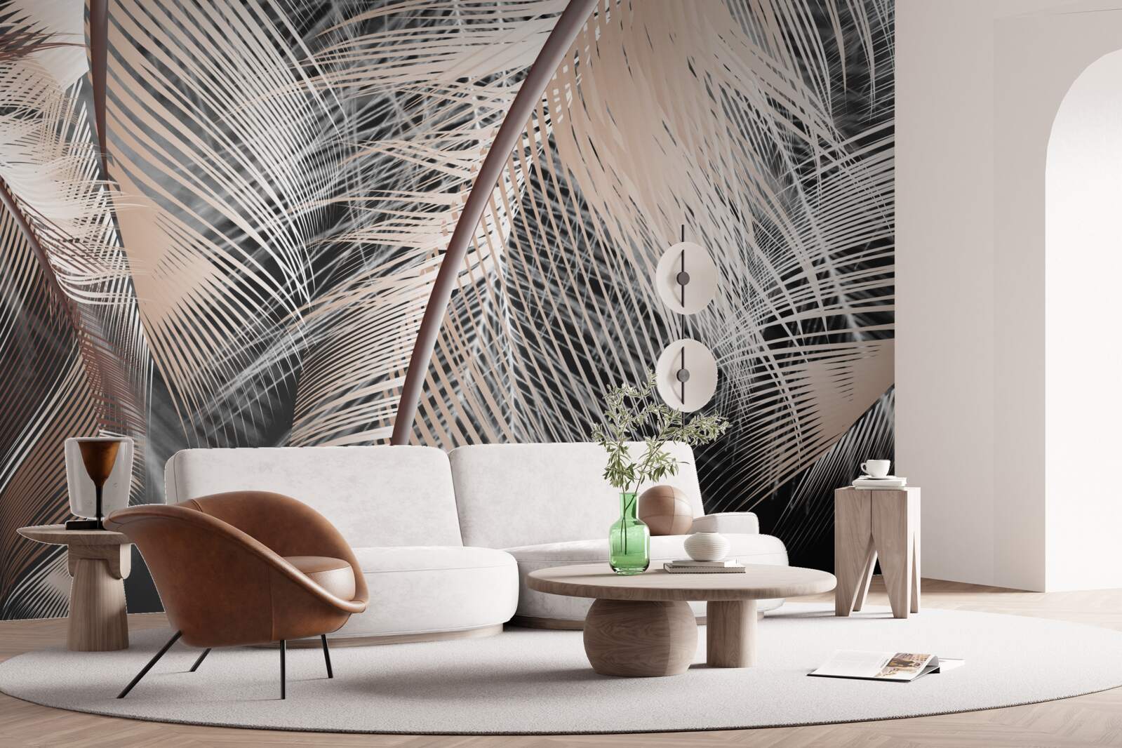 Fotobehang gedetailleerd veerbeeld