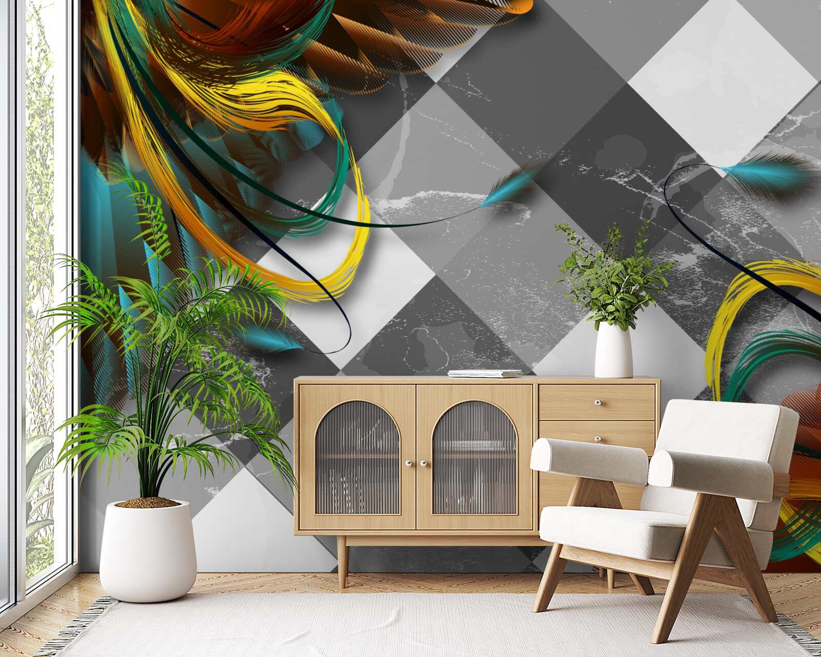 Fotobehang als paradijsvogels