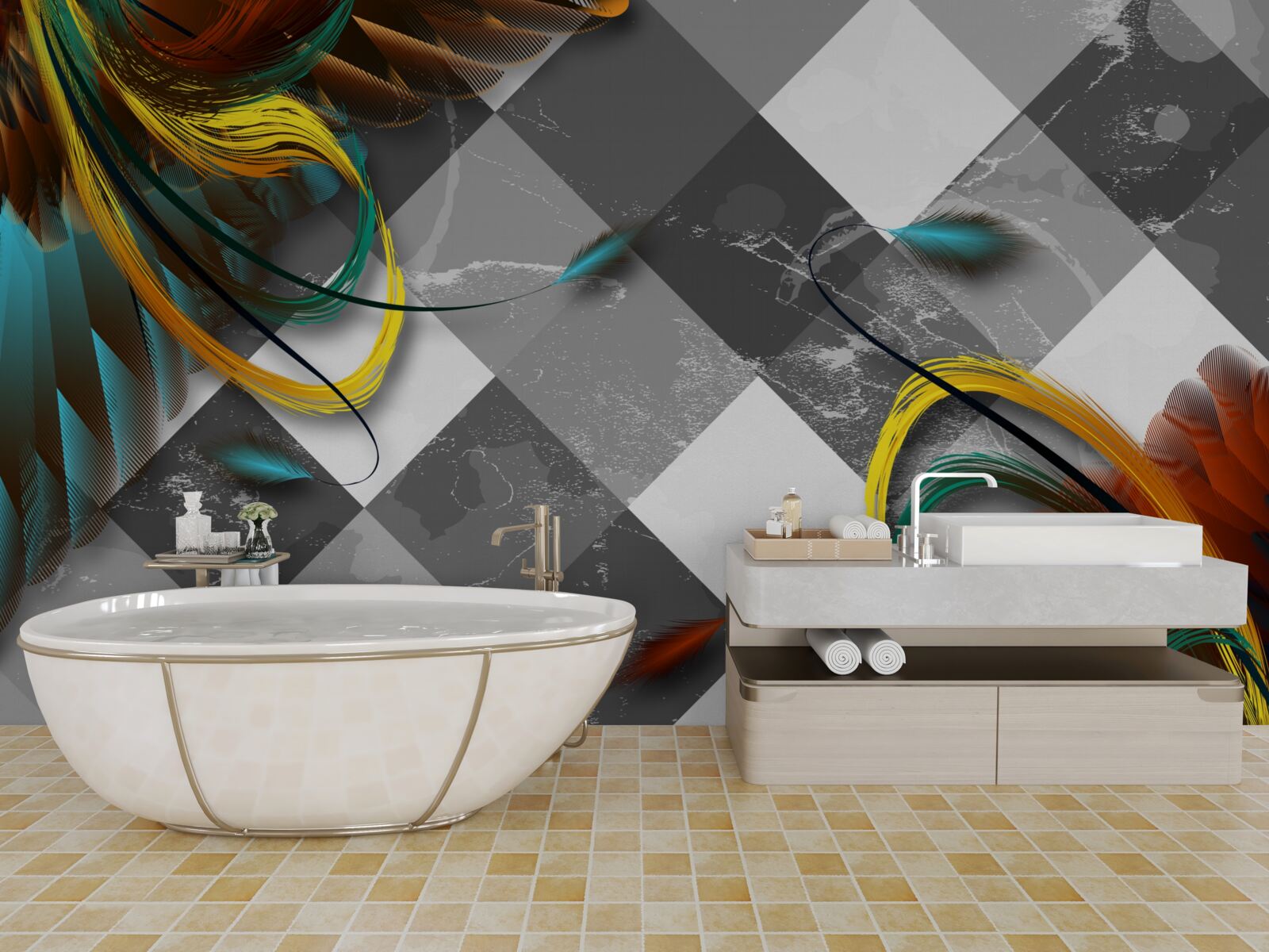 Fotobehang als paradijsvogels