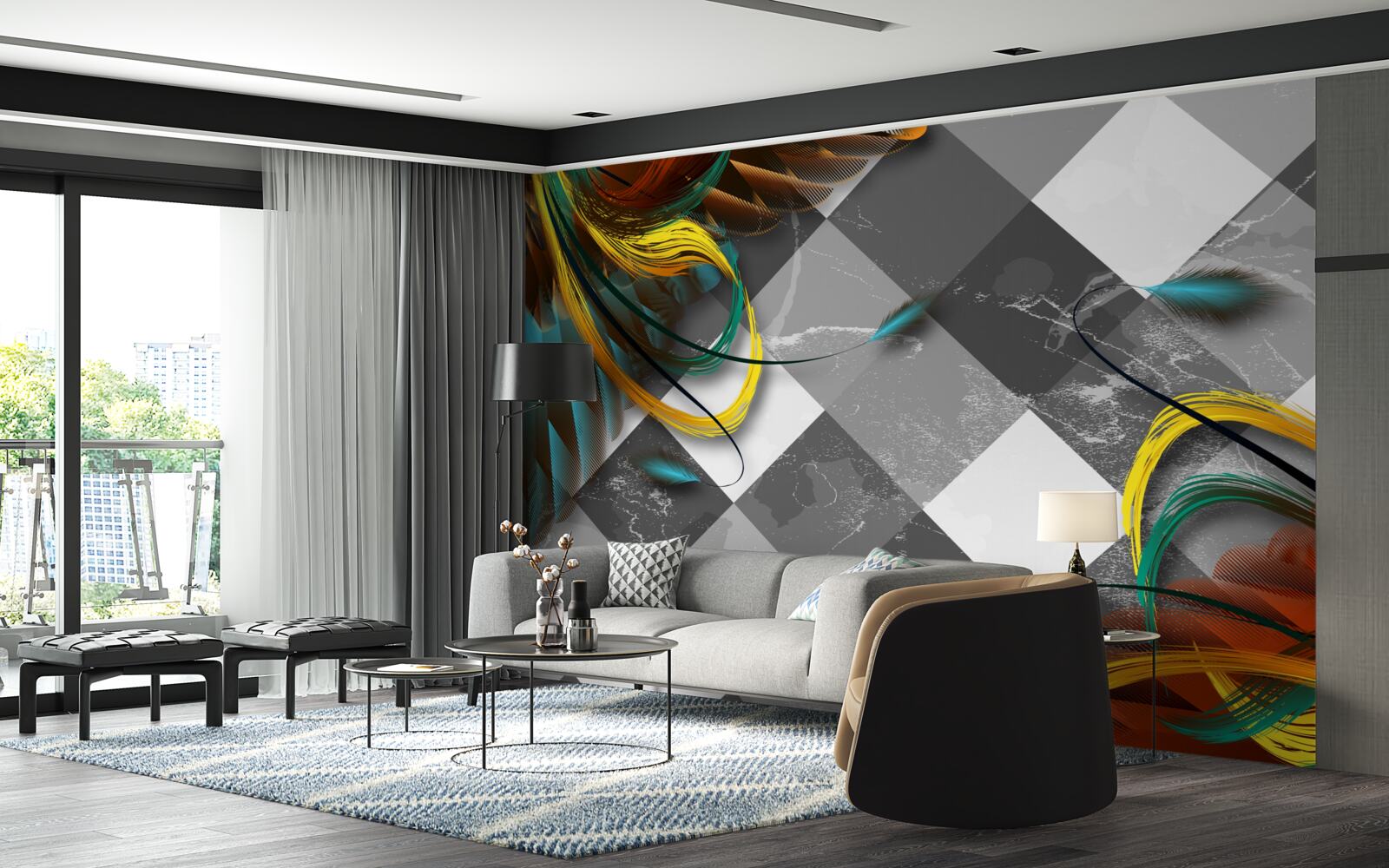 Fotobehang als paradijsvogels