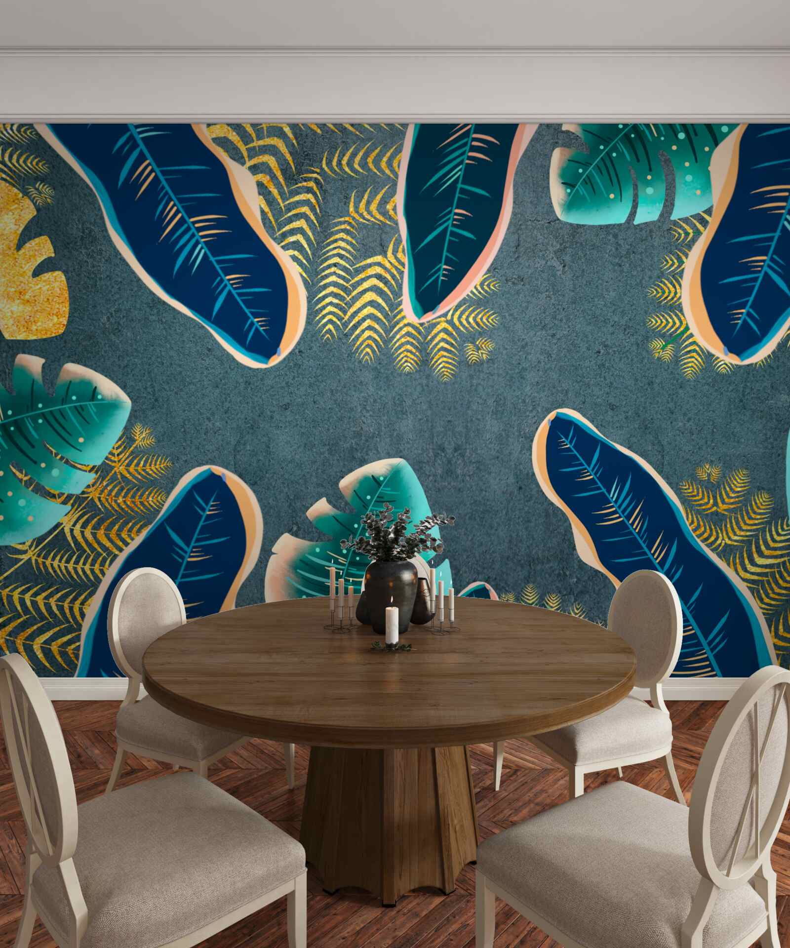 Fotobehang onconventioneel getekende donkere veren