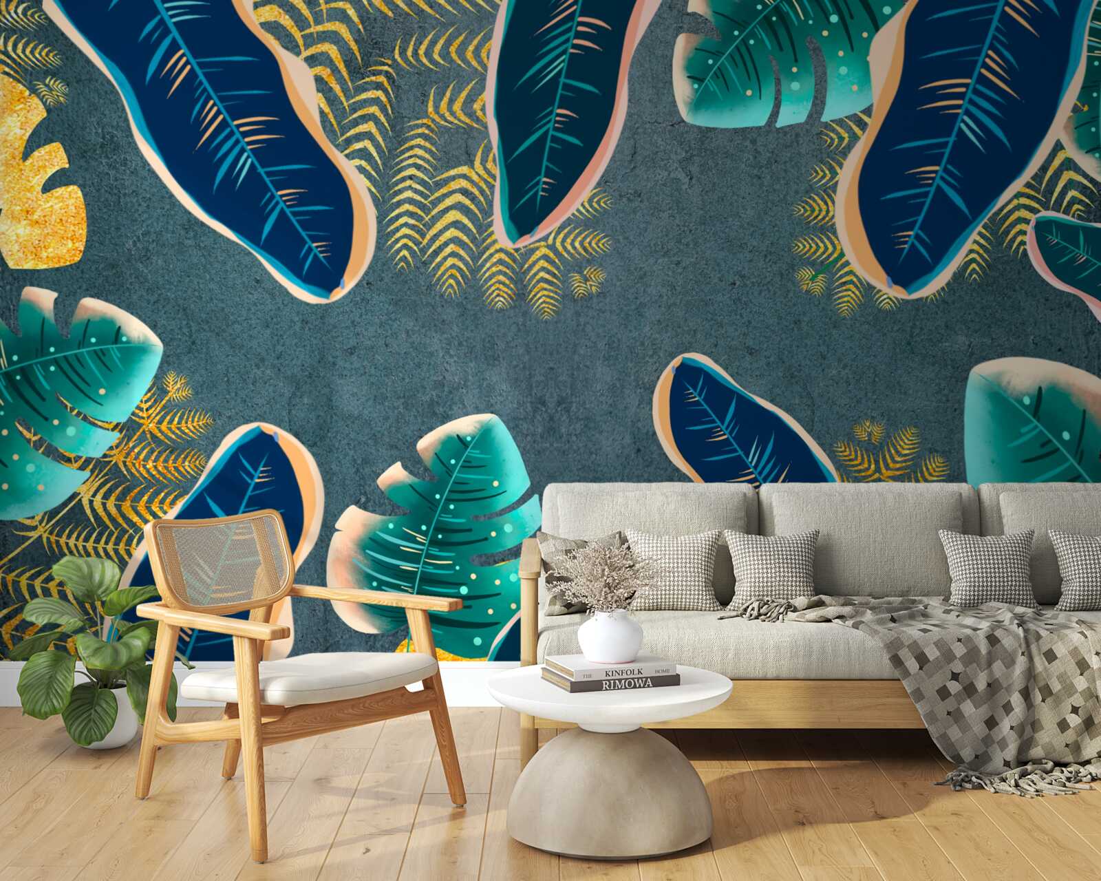 Fotobehang onconventioneel getekende donkere veren