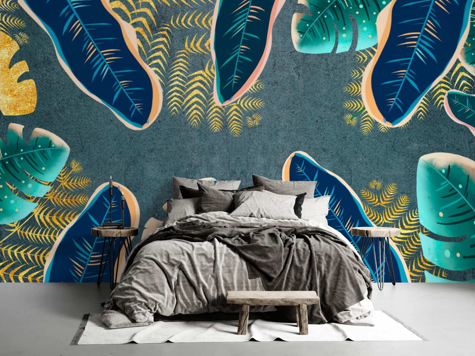 Fotobehang onconventioneel getekende donkere veren