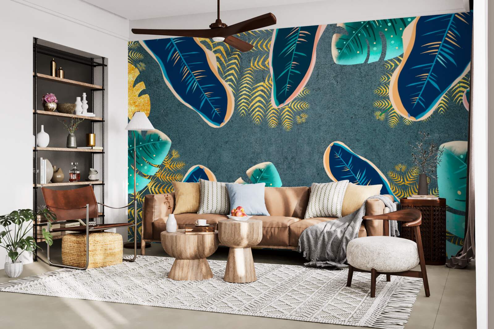 Fotobehang onconventioneel getekende donkere veren