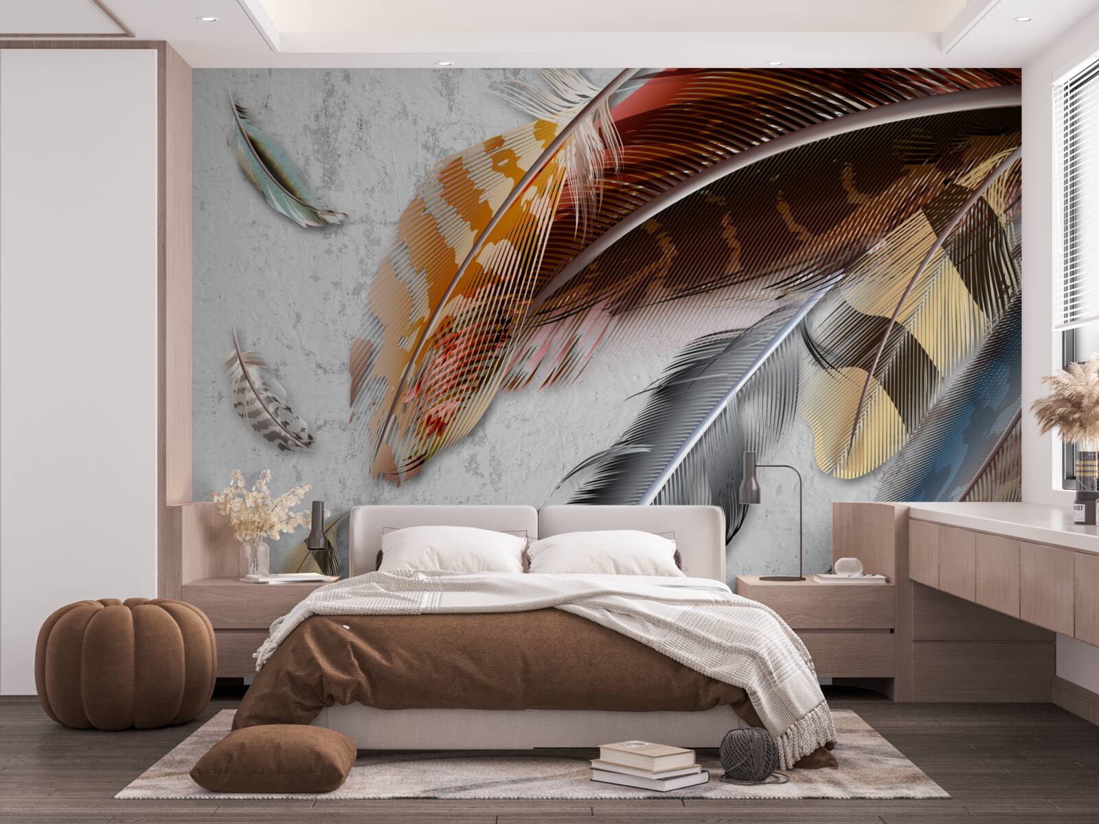 Fotobehang veren van verschillende vogelsoorten