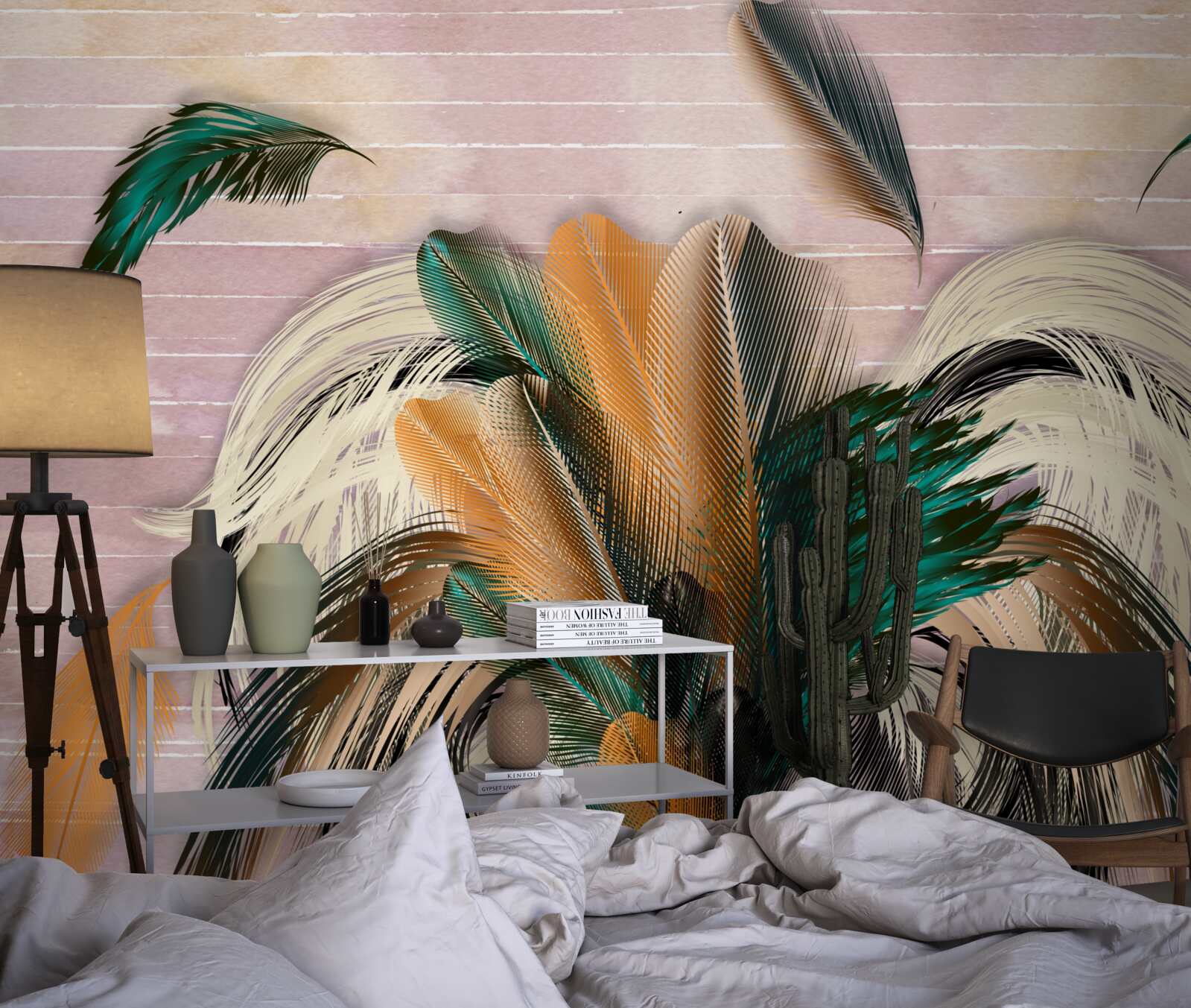 Fotobehang verzameling veren in een boeket