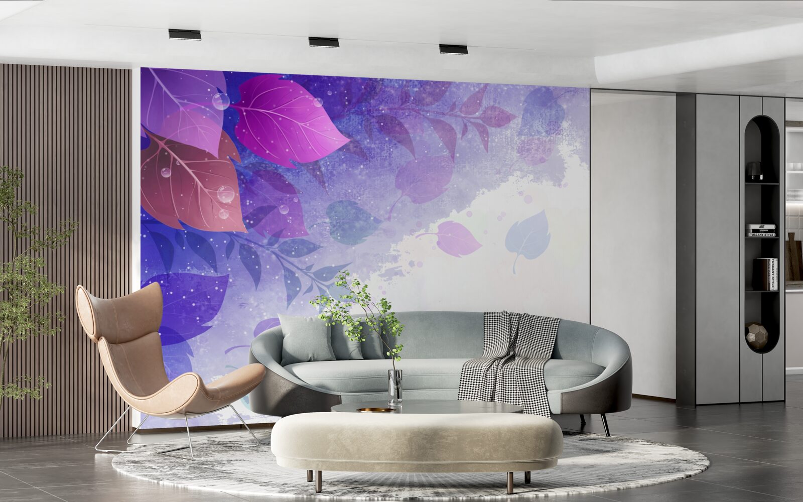 Fotobehang paarse herfstbladeren