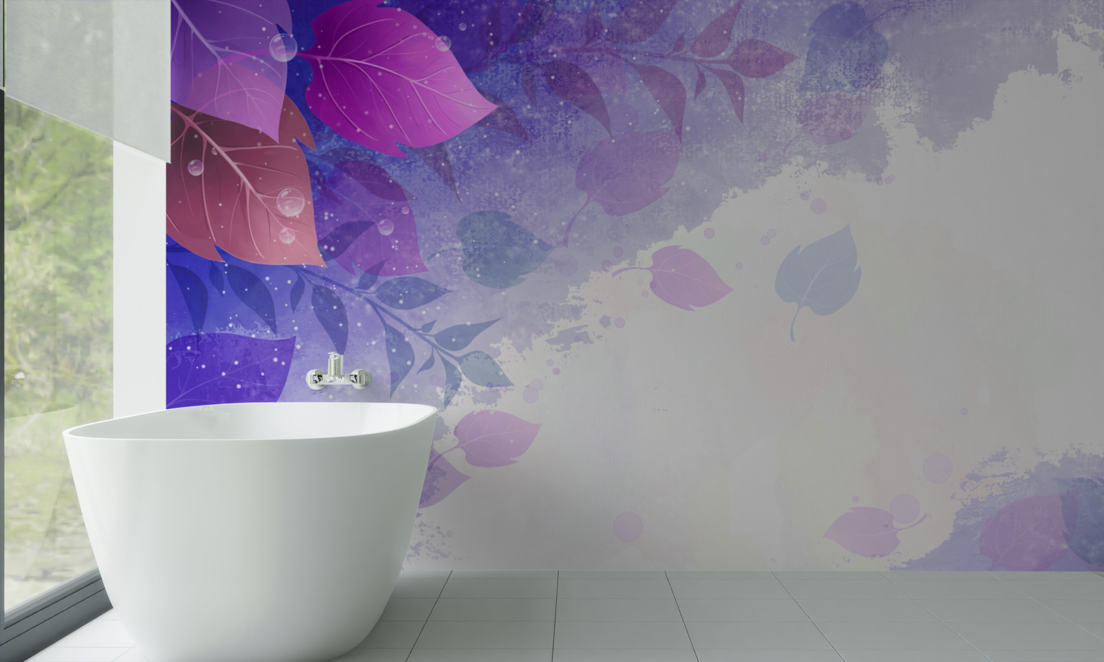 Fotobehang paarse herfstbladeren