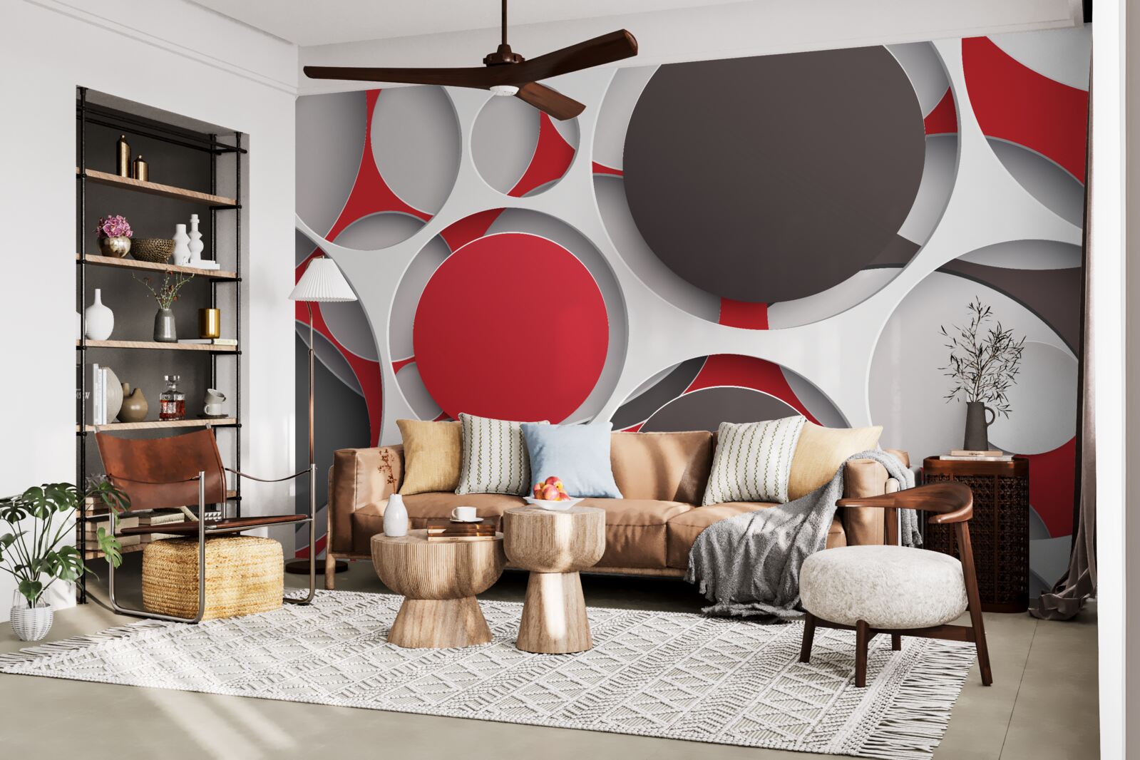 Fotobehang gaas met gekleurde wielen