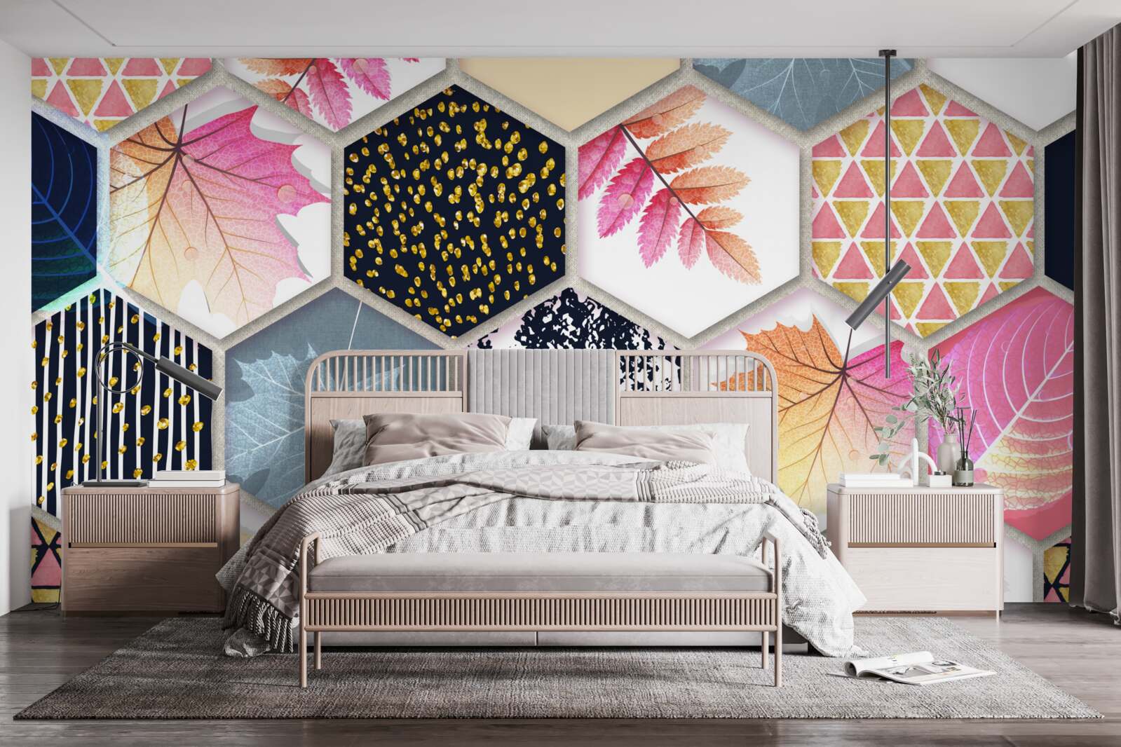Fotobehang mozaïek van herfstbladeren