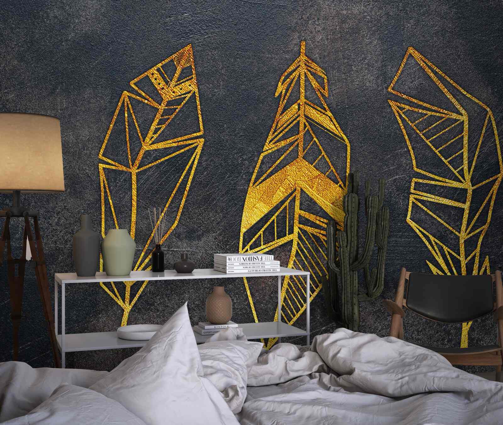 Fotobehang complexe geometrische structuur van de bladeren