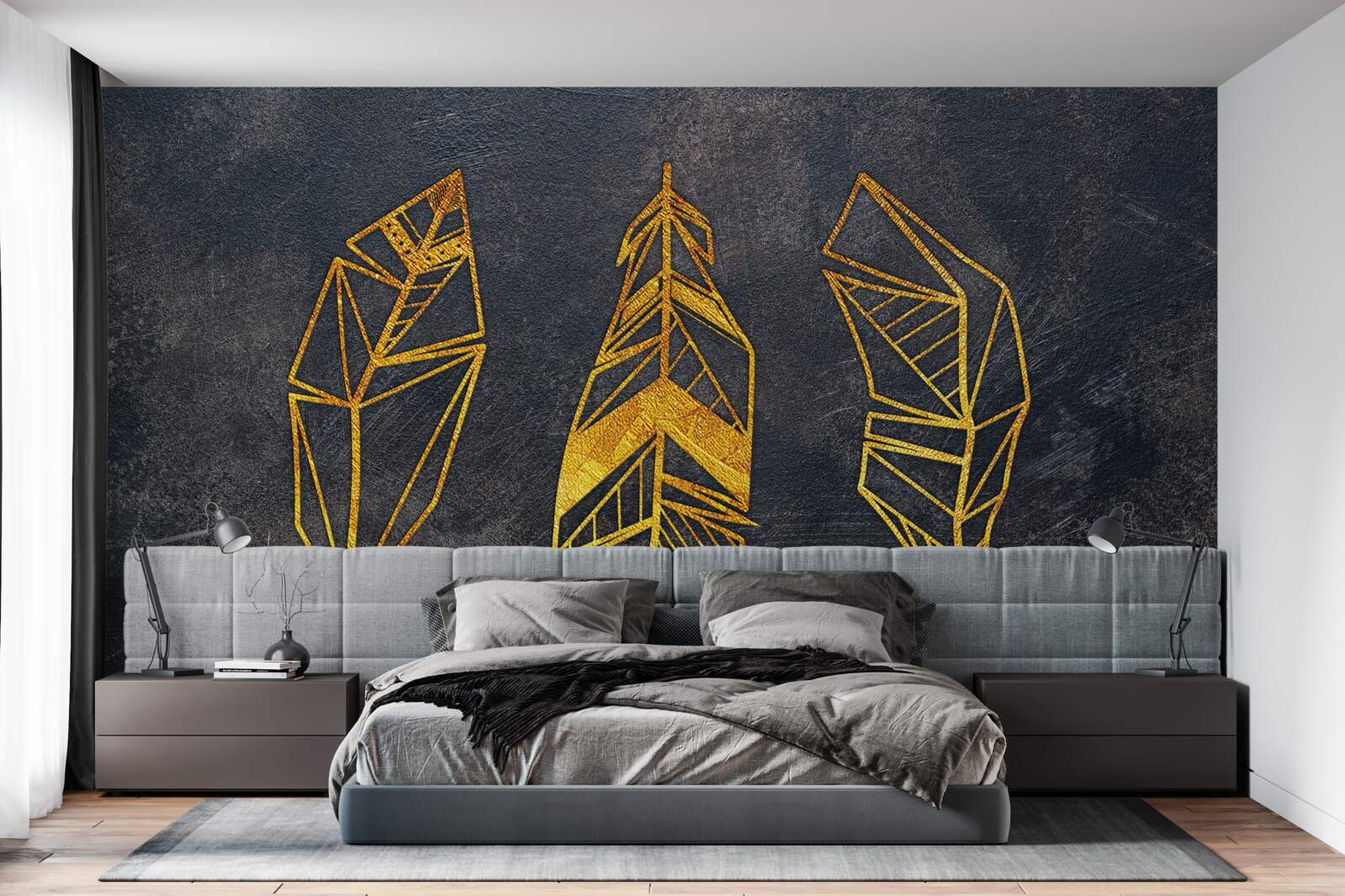 Fotobehang complexe geometrische structuur van de bladeren