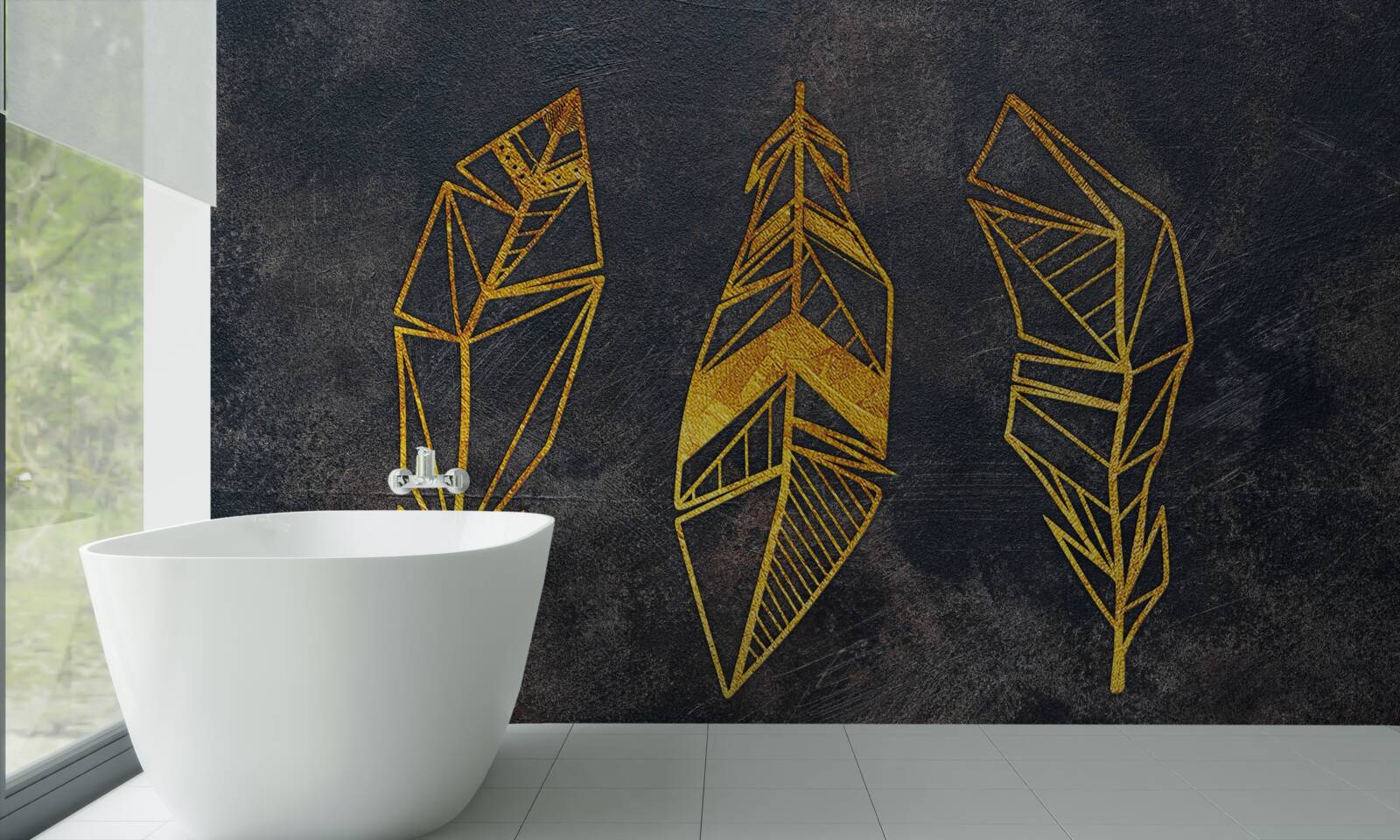 Fotobehang complexe geometrische structuur van de bladeren