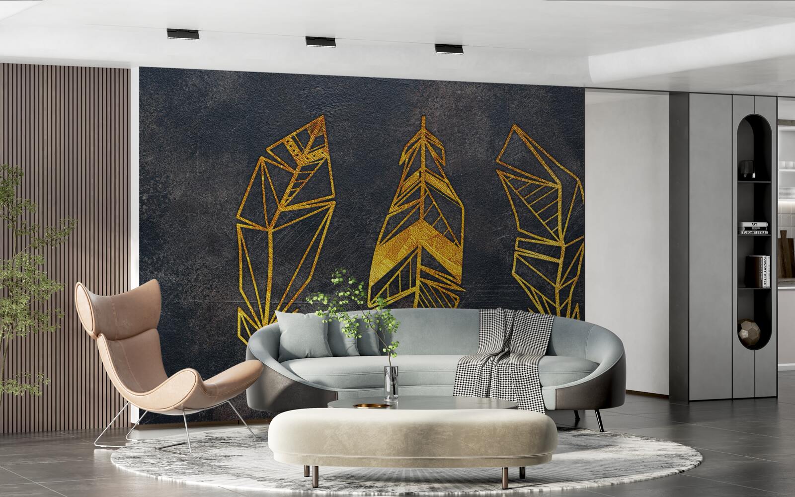 Fotobehang complexe geometrische structuur van de bladeren