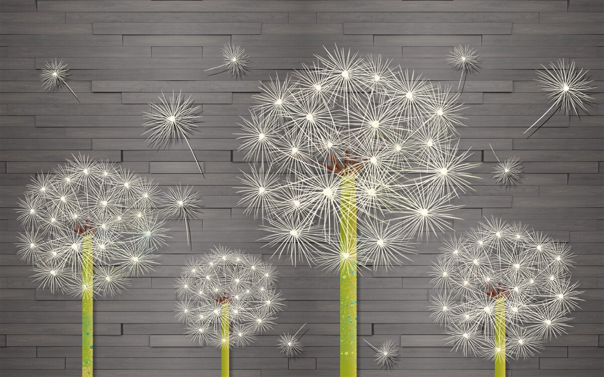 Fotobehang zomer paardenbloemen