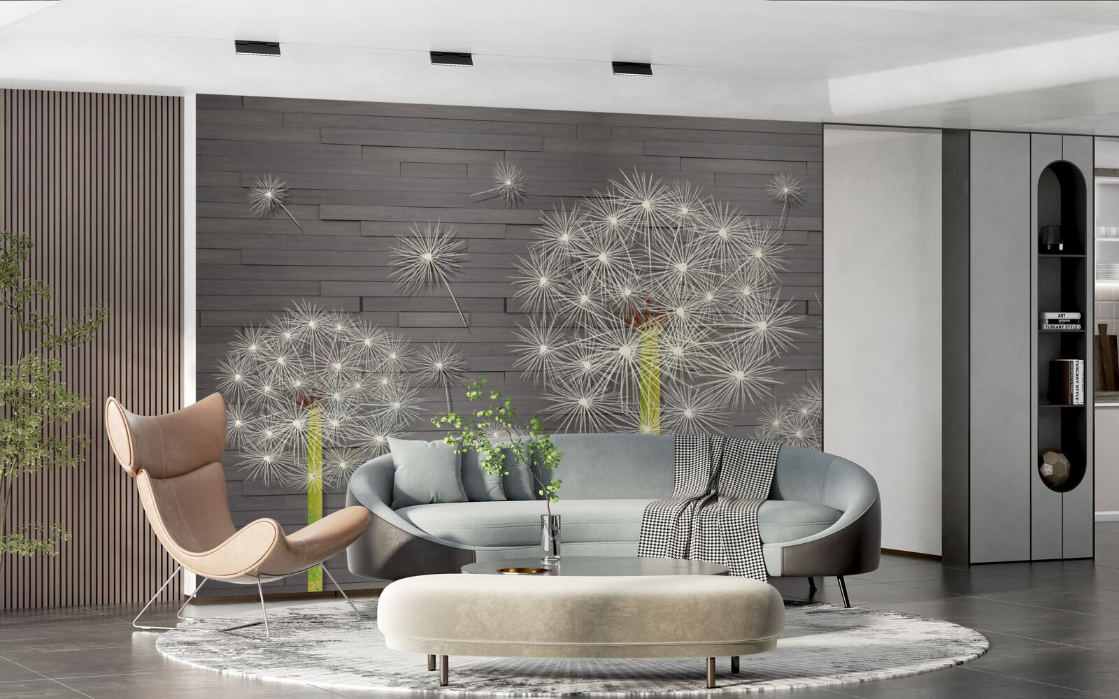 Fotobehang zomer paardenbloemen