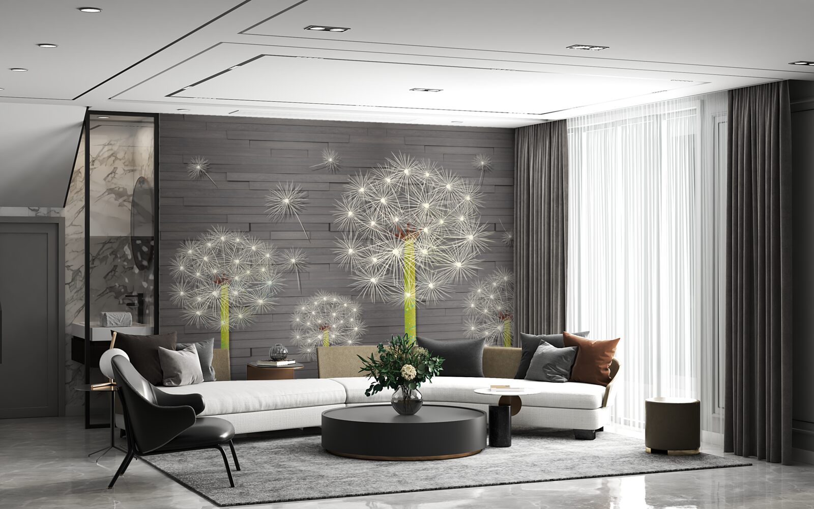 Fotobehang zomer paardenbloemen