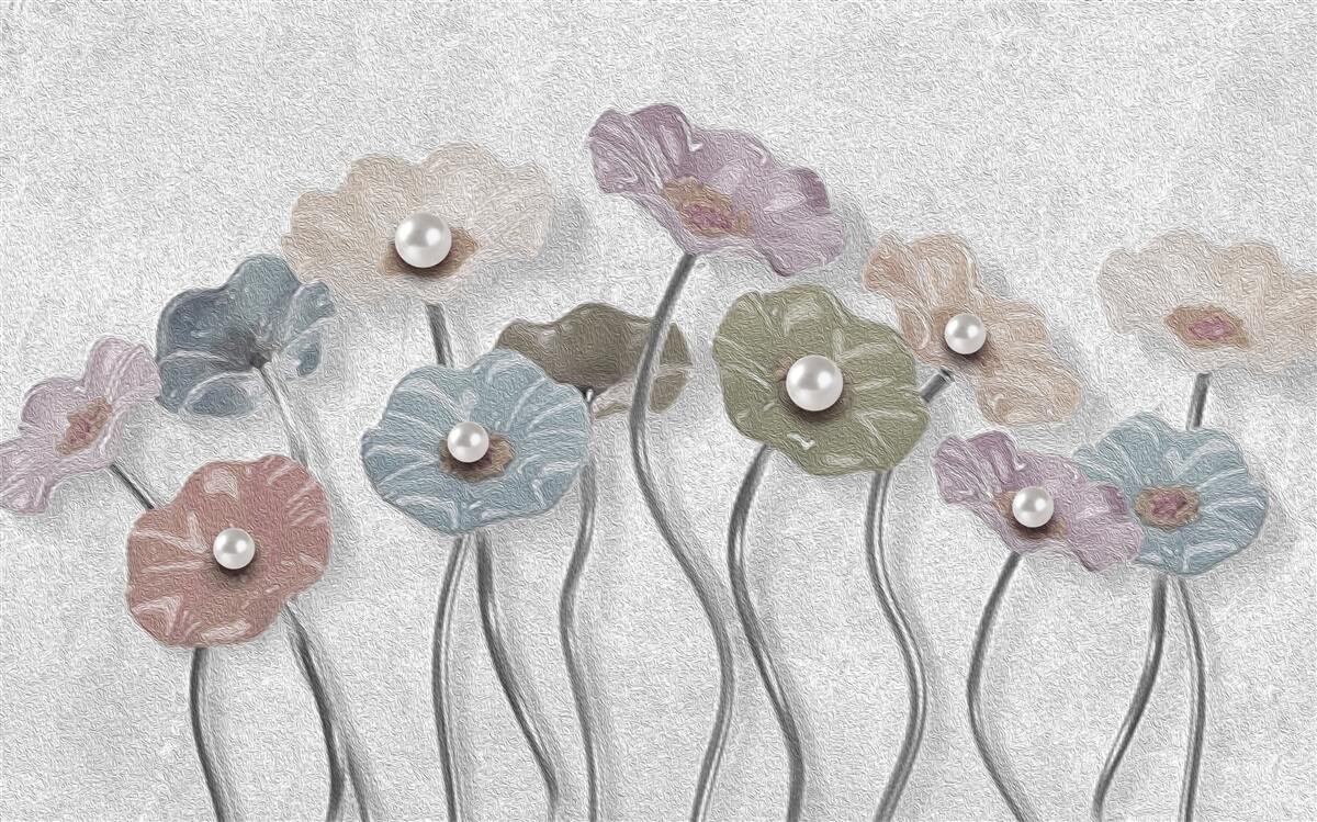 Fotobehang ranke gerbera's verzameld in een boeket van verschillende kleuren