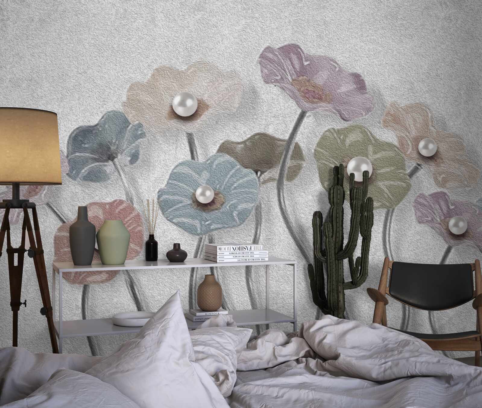 Fotobehang ranke gerbera's verzameld in een boeket van verschillende kleuren