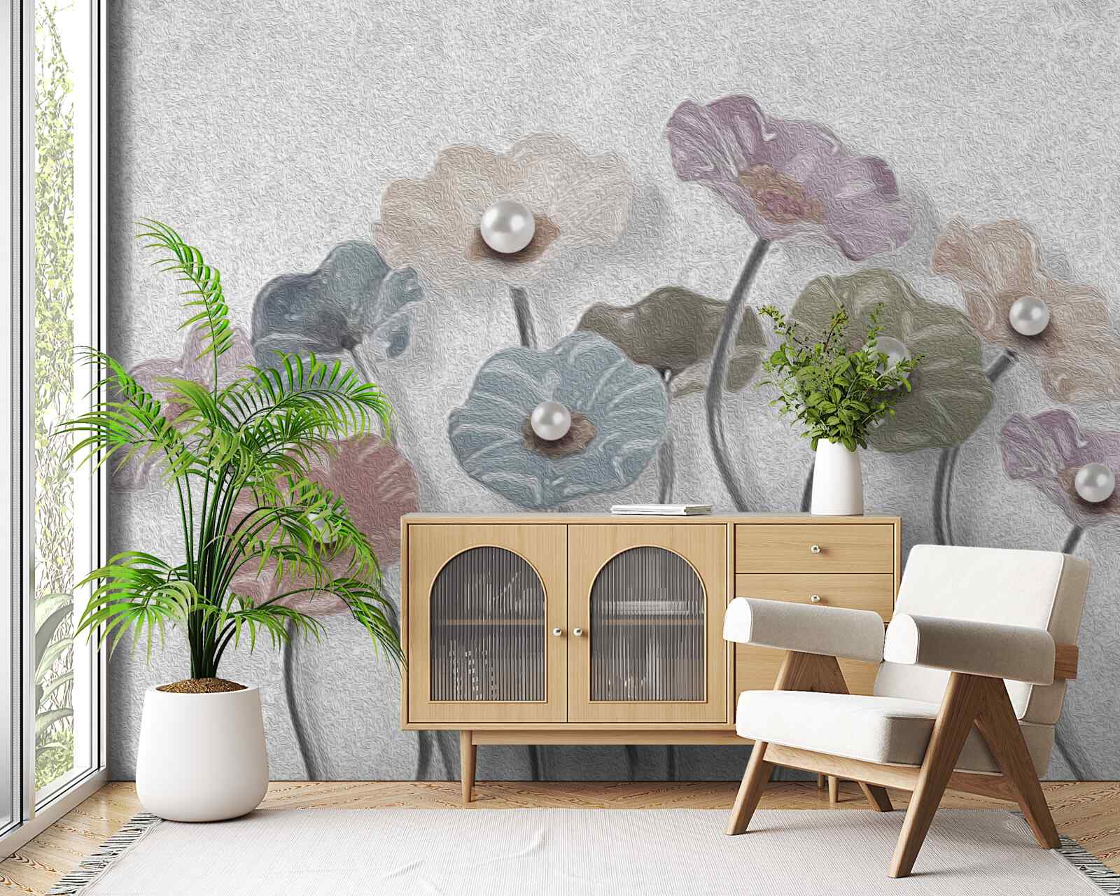 Fotobehang ranke gerbera's verzameld in een boeket van verschillende kleuren