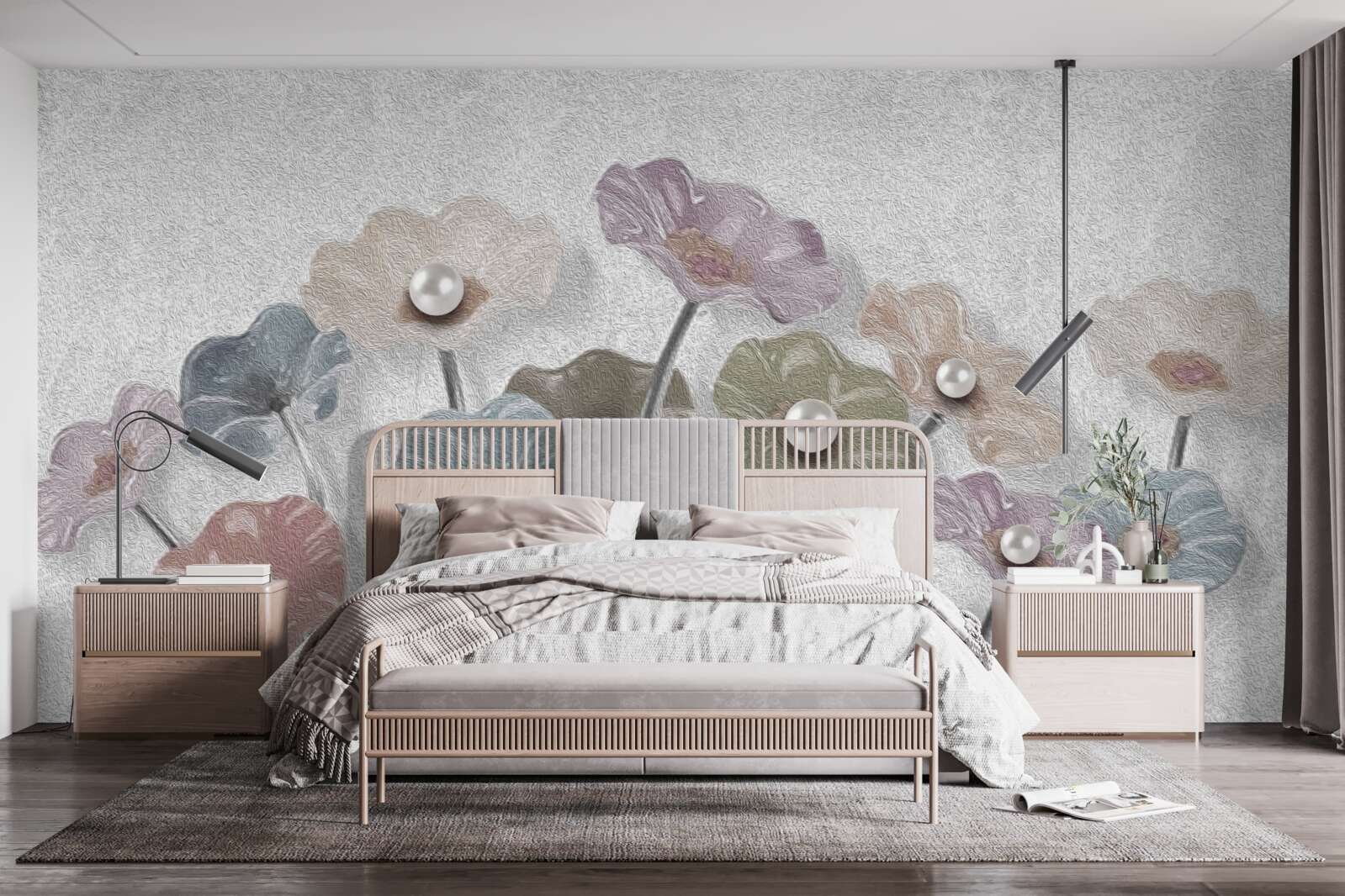 Fotobehang ranke gerbera's verzameld in een boeket van verschillende kleuren