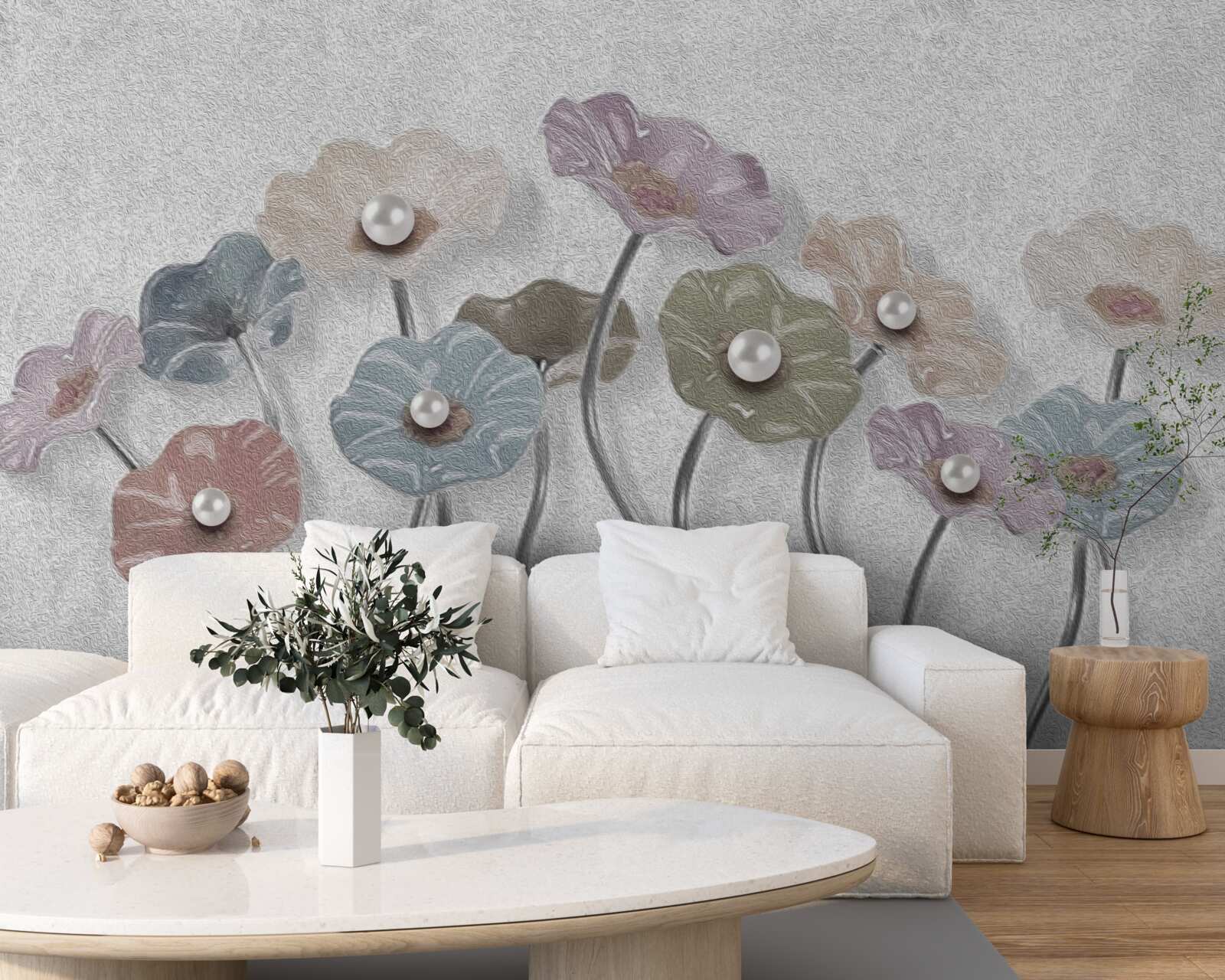 Fotobehang ranke gerbera's verzameld in een boeket van verschillende kleuren