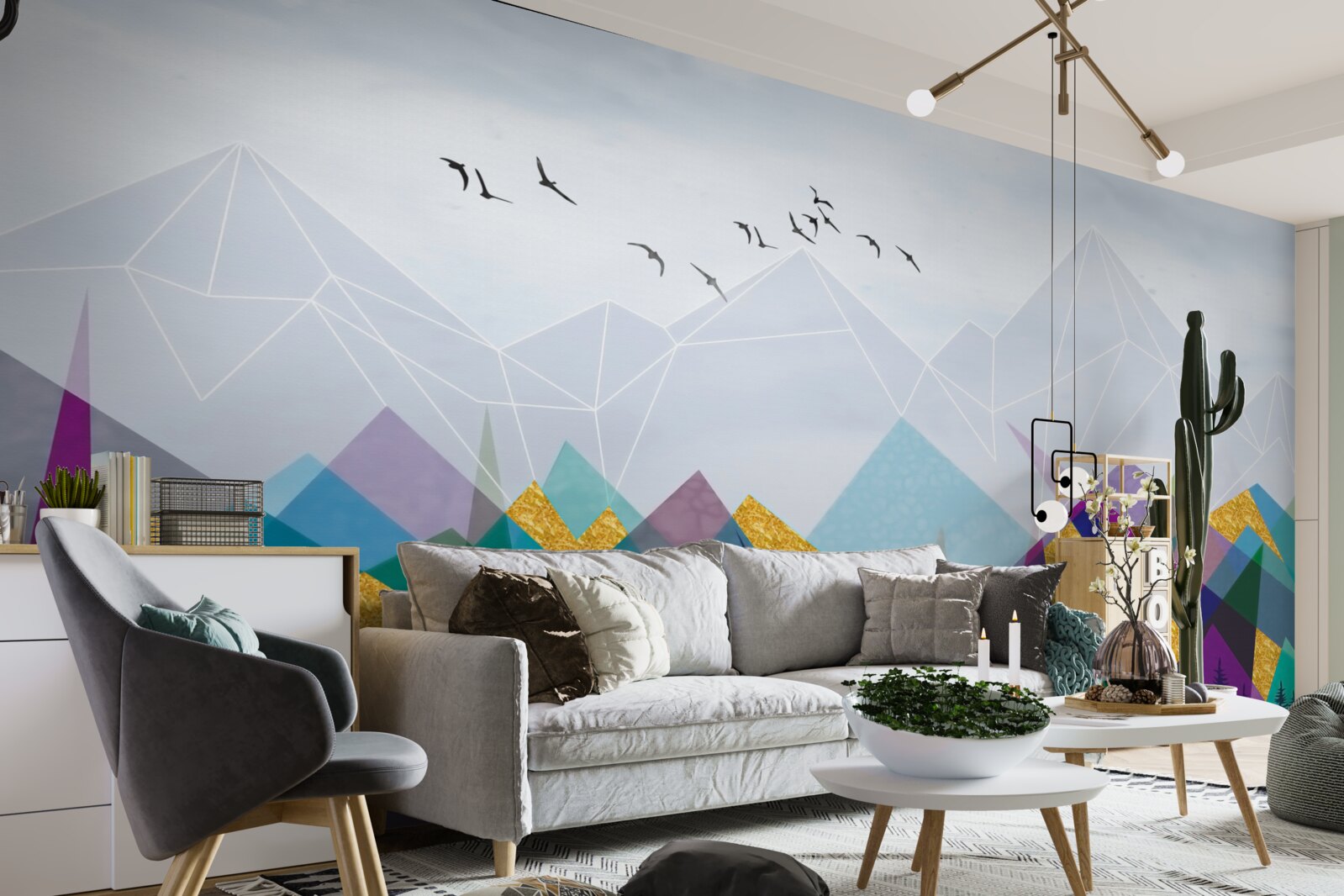 Fotobehang dubbelzinnig bos in de bergen