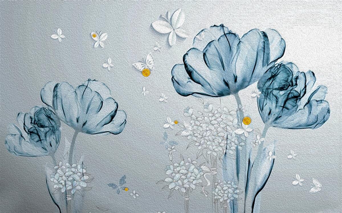 Fotobehang klaprozen hebben transparante bloemen