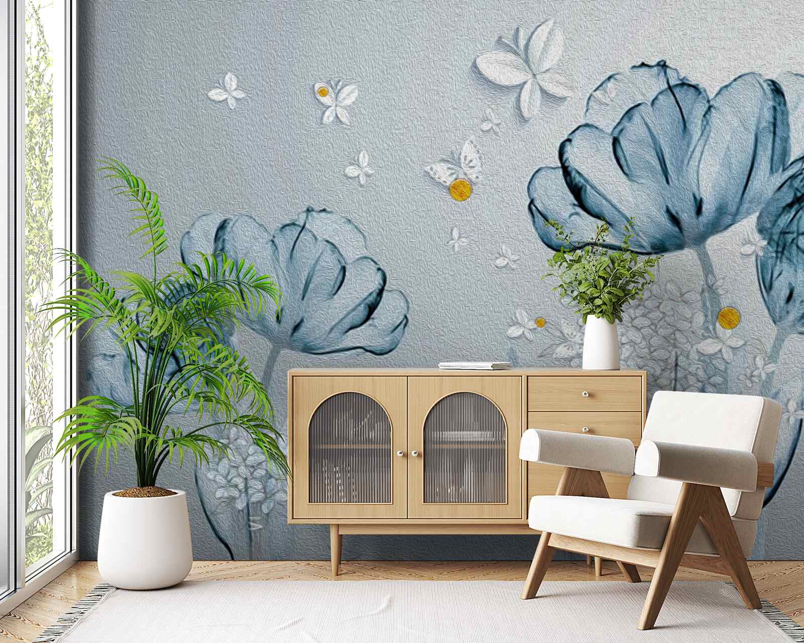 Fotobehang klaprozen hebben transparante bloemen