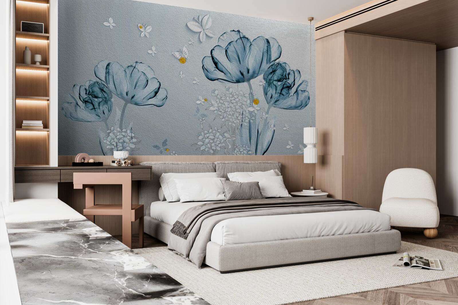 Fotobehang klaprozen hebben transparante bloemen