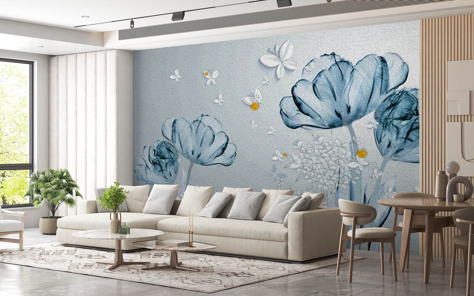 Fotobehang klaprozen hebben transparante bloemen