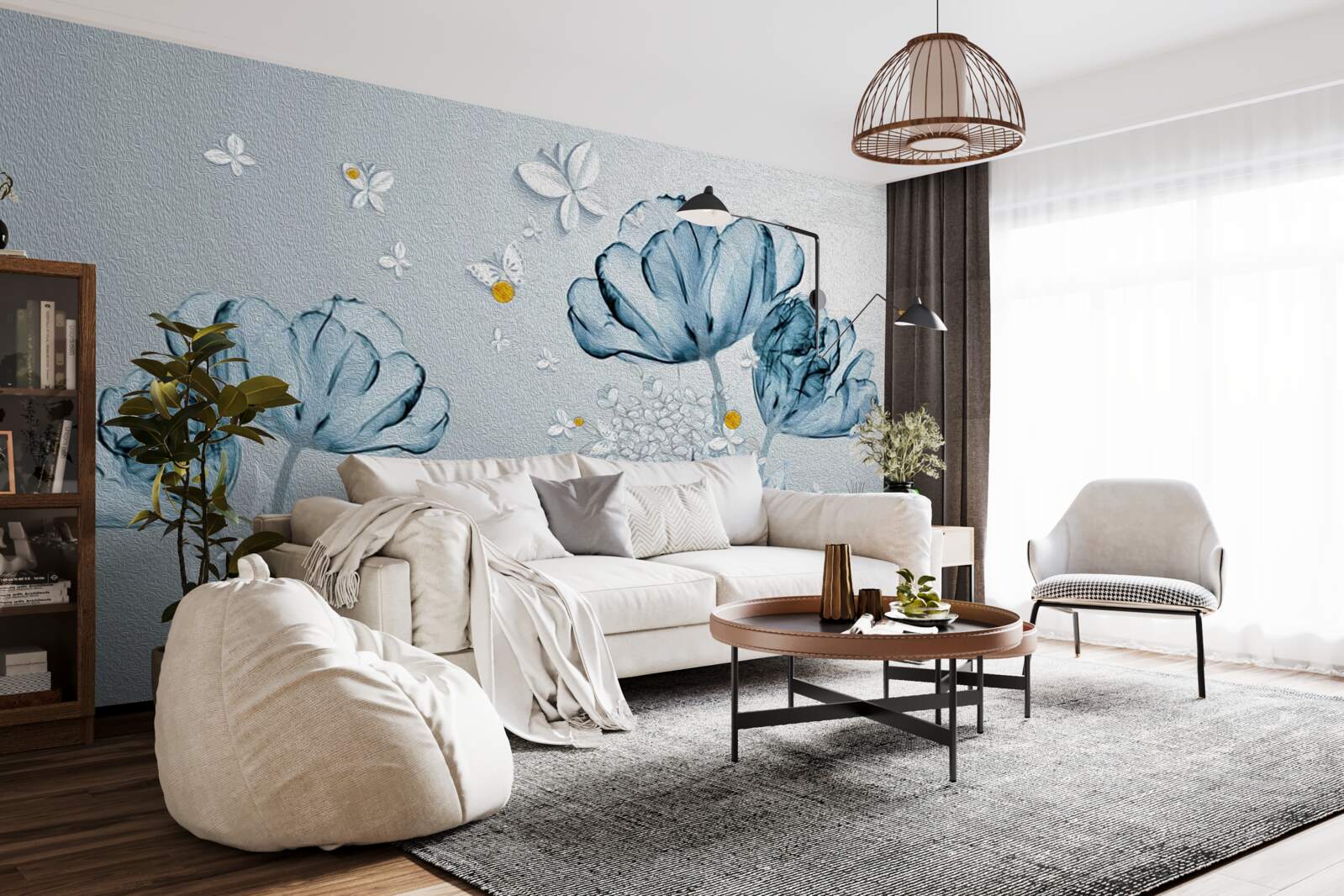 Fotobehang klaprozen hebben transparante bloemen