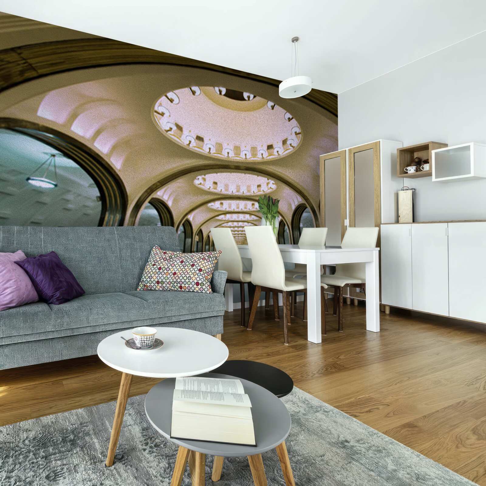 Fotobehang visuele weergave van een metrotunnel