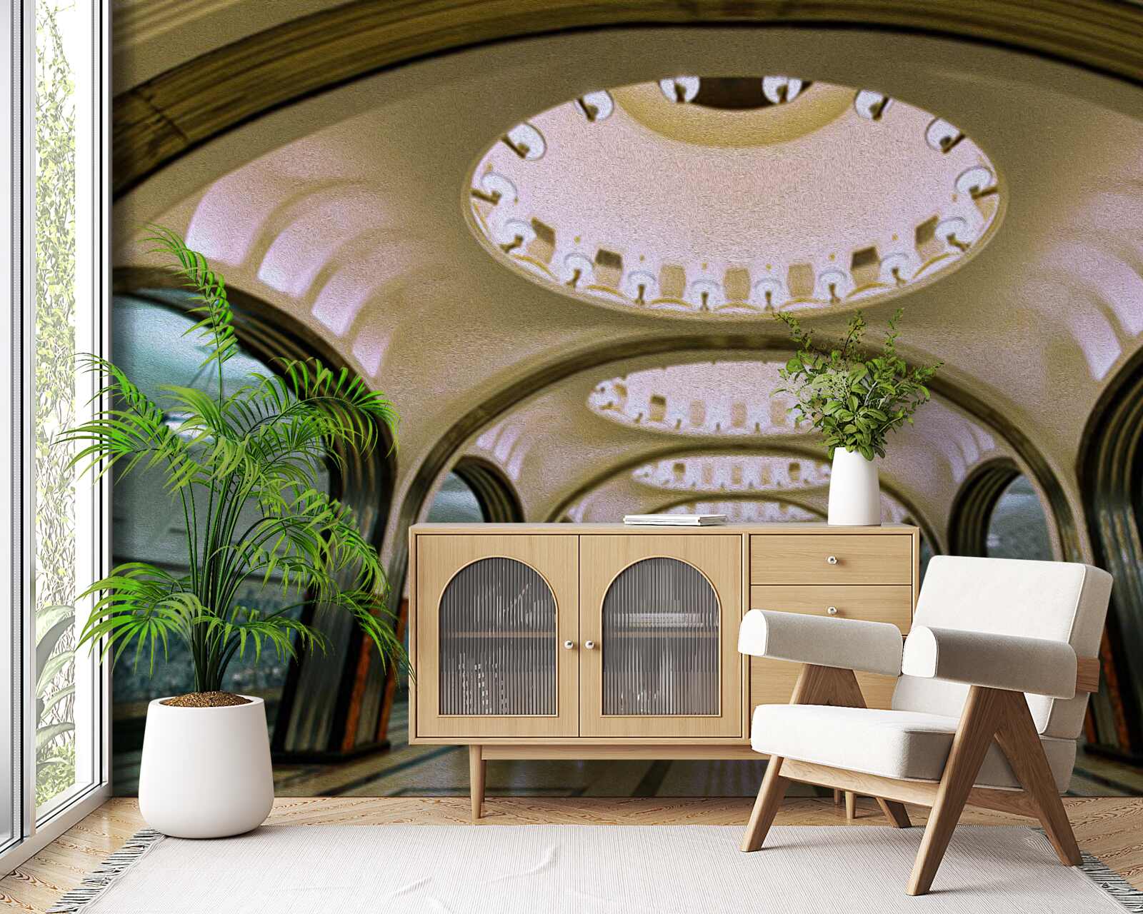 Fotobehang visuele weergave van een metrotunnel