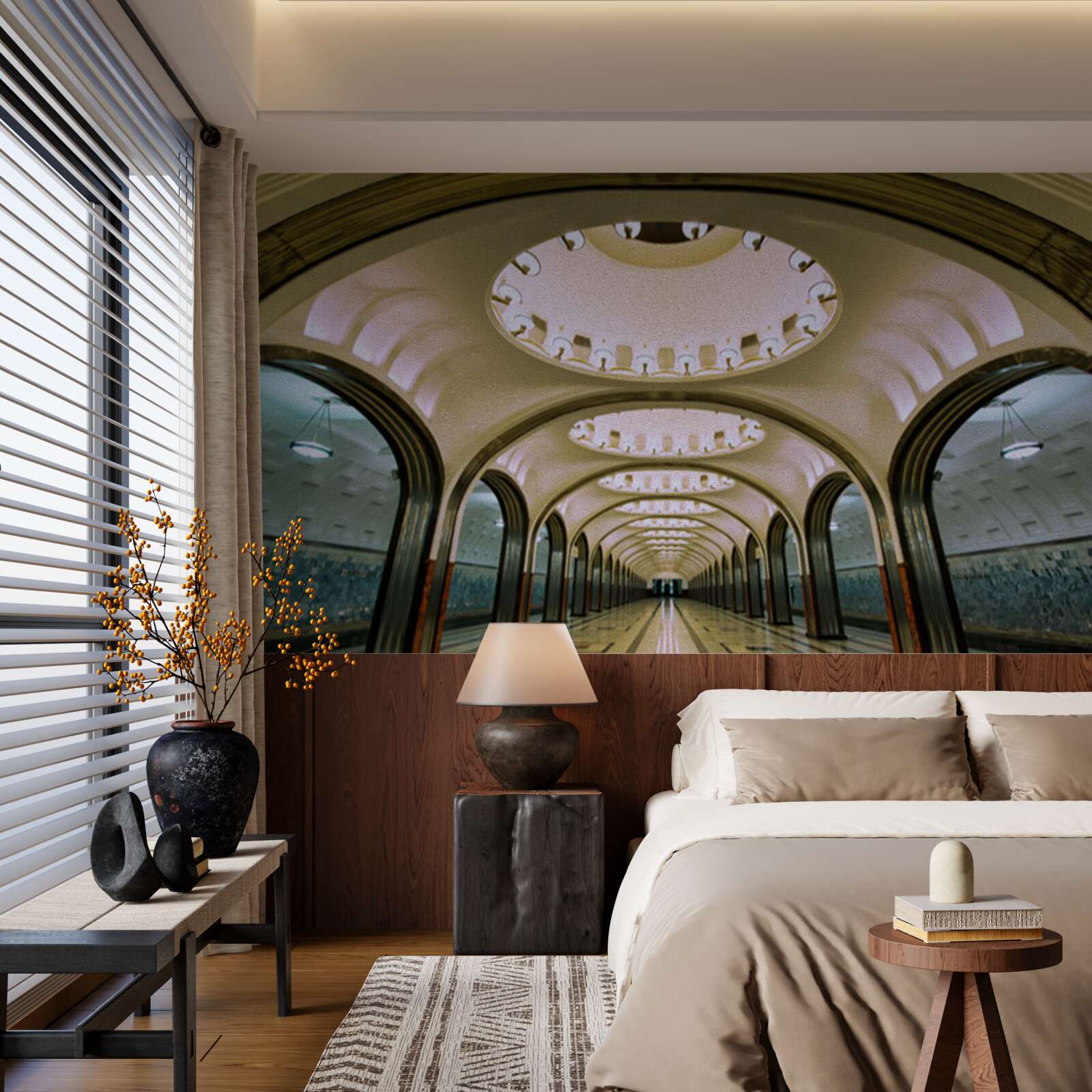 Fotobehang visuele weergave van een metrotunnel