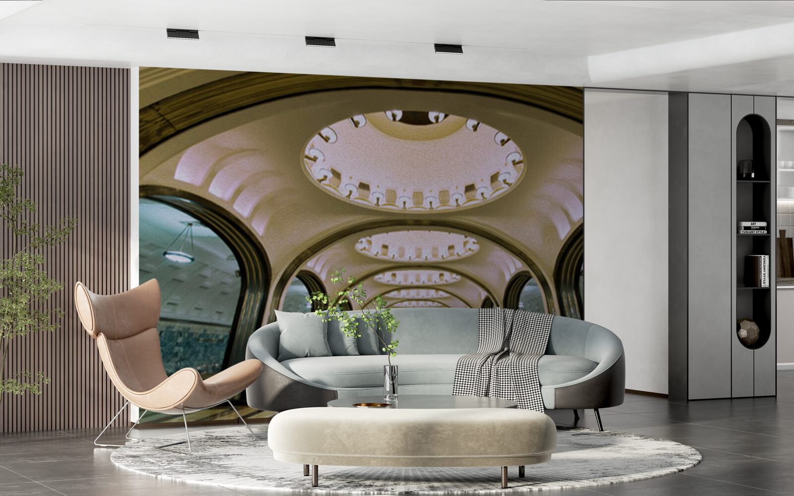 Fotobehang visuele weergave van een metrotunnel