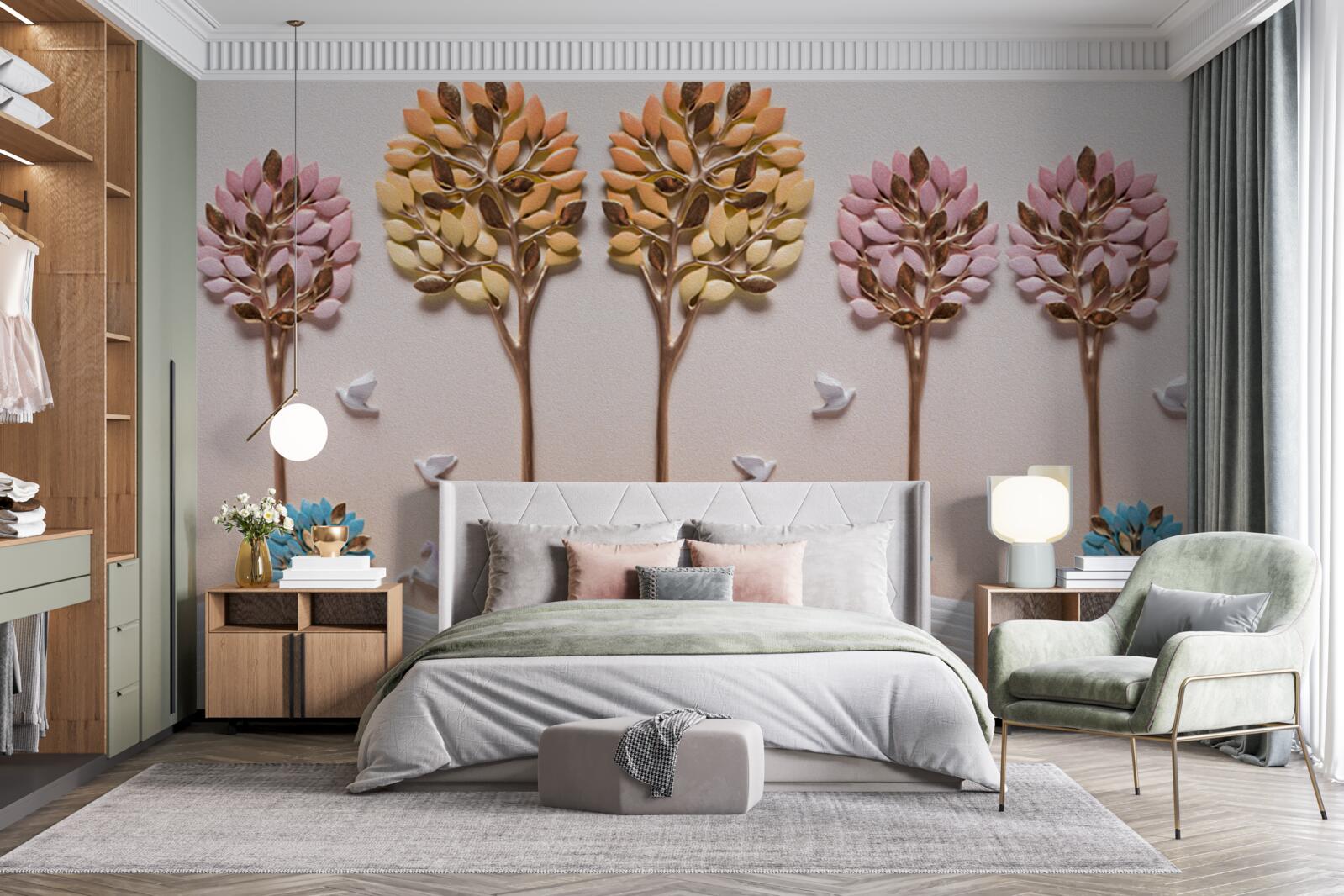 Fotobehang palmbomen en tropische kust