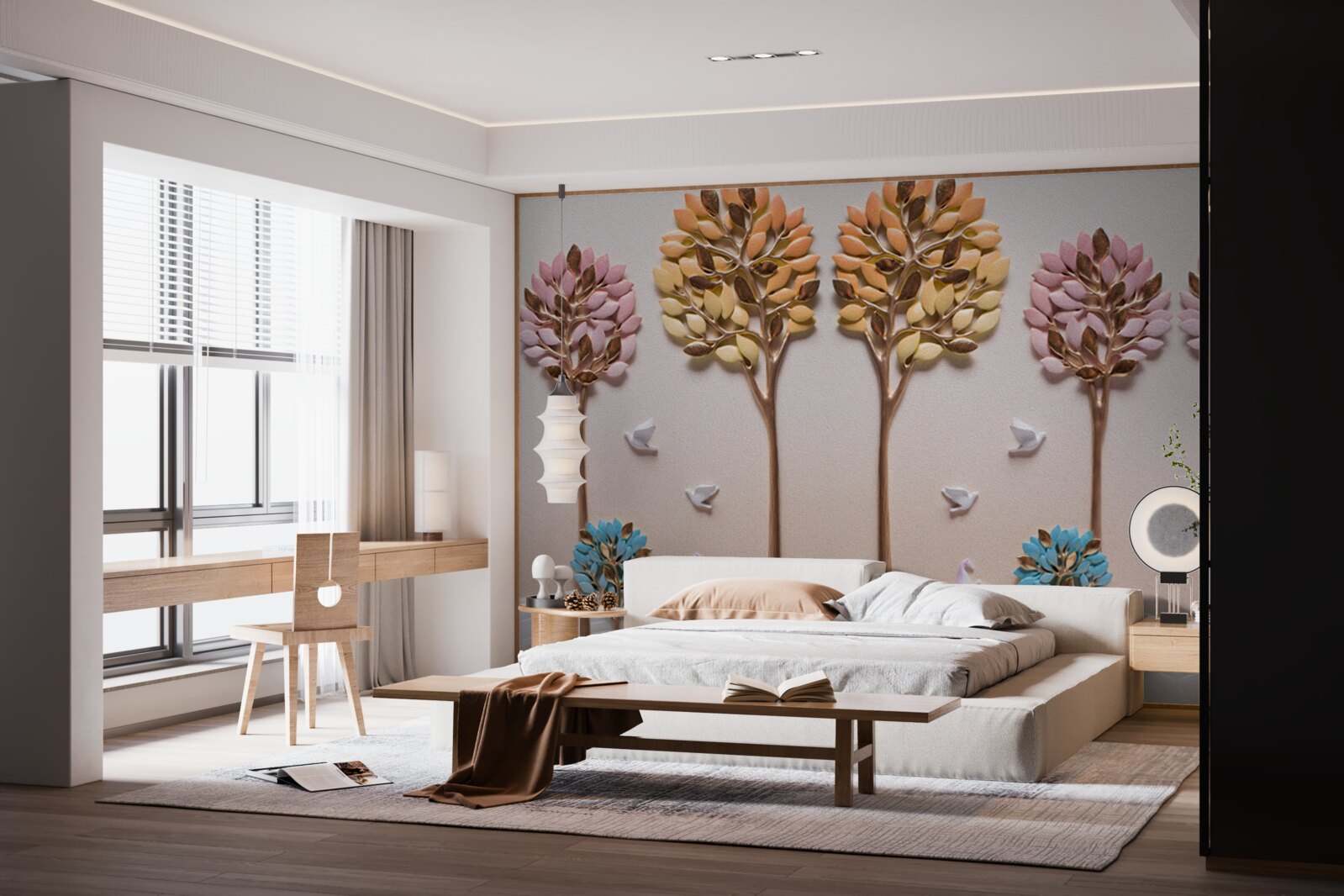 Fotobehang palmbomen en tropische kust